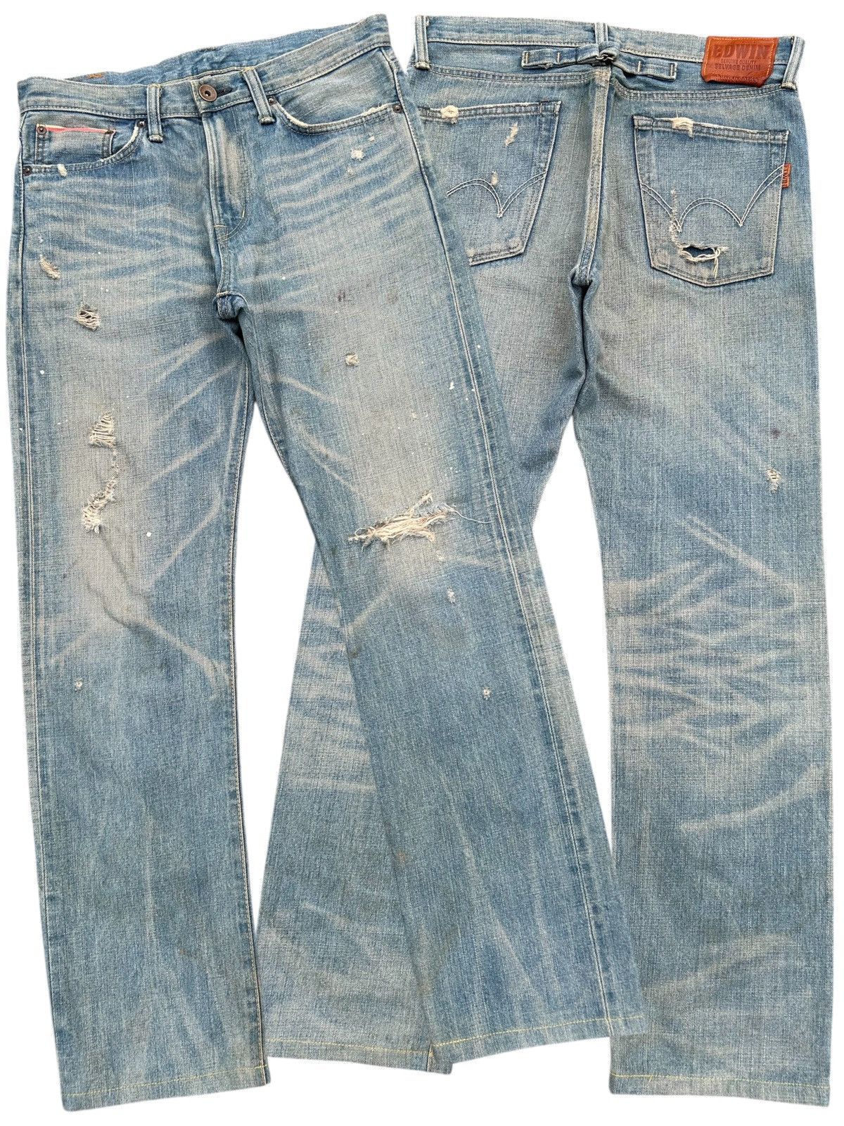 Kapital Vintage Edwin 505ZX Selvedge Buckle Back Distressed Denim Size US 32 / EU 48 - 1 Thumbnail