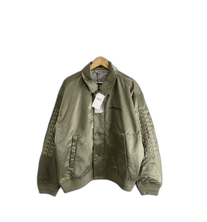 Dior Dior Olive Green Silk Jacket with Embroidery Size US XXL / EU 58 / 5 - 1 Thumbnail