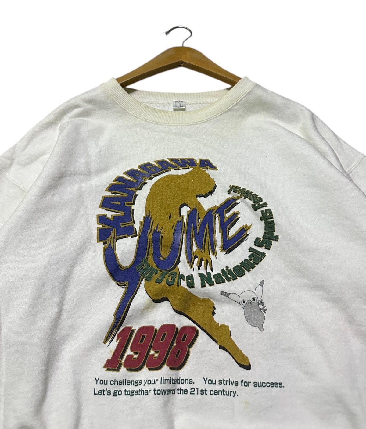 Vintage Vtg Kanagawa Yume National Sports Festival 1998 sweatshirt Size US L / EU 52-54 / 3 - 2 Thumbnail