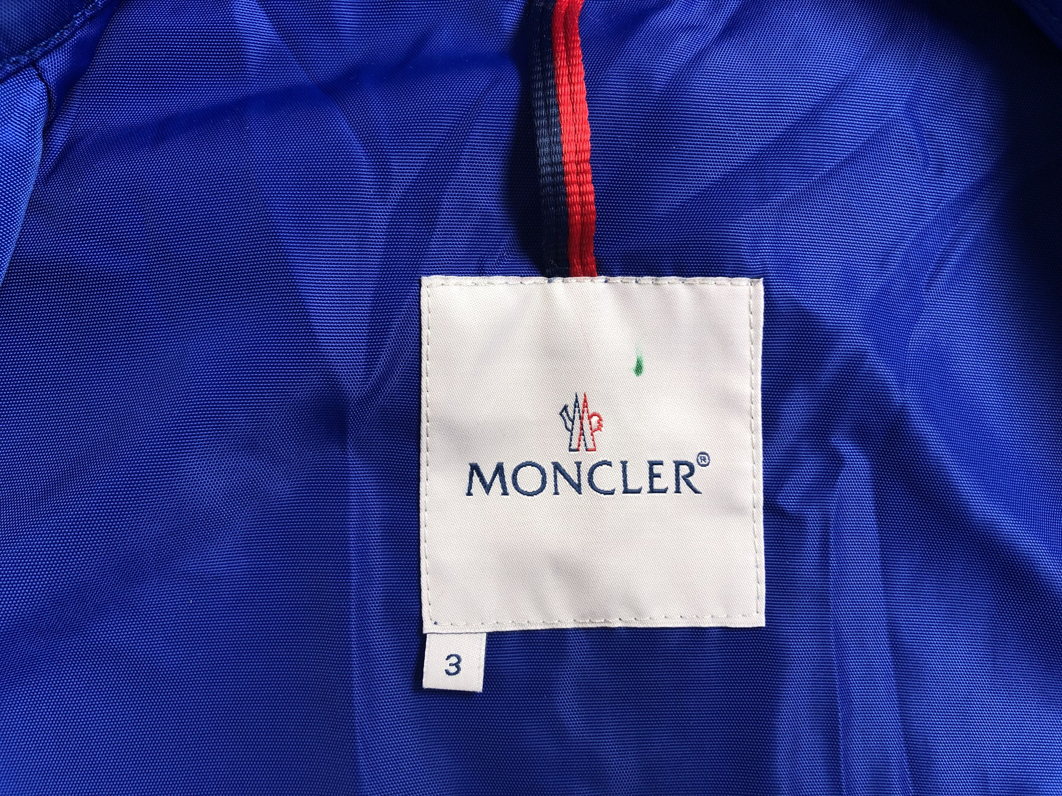 Moncler Moncler Big Logo Blue Lightweight Jacket Size 3 Size US L / EU 52-54 / 3 - 18 Thumbnail