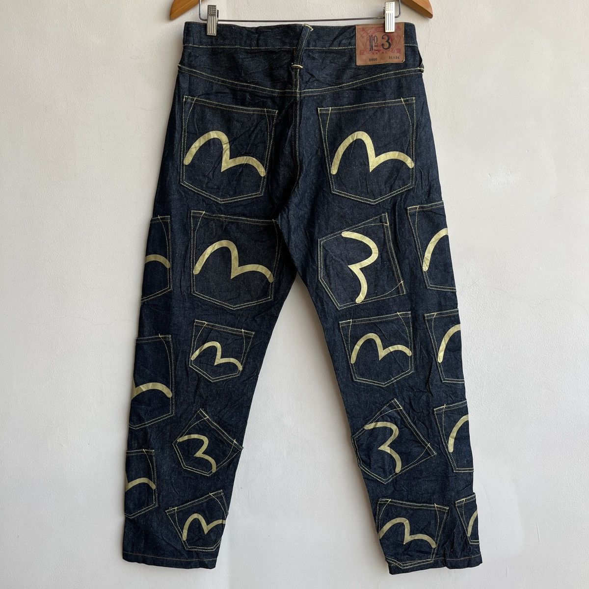 image of Evisu No.3 Multipocket Selvedge Jeans Travis Scott in Black/Gold, Men's (Size 31)