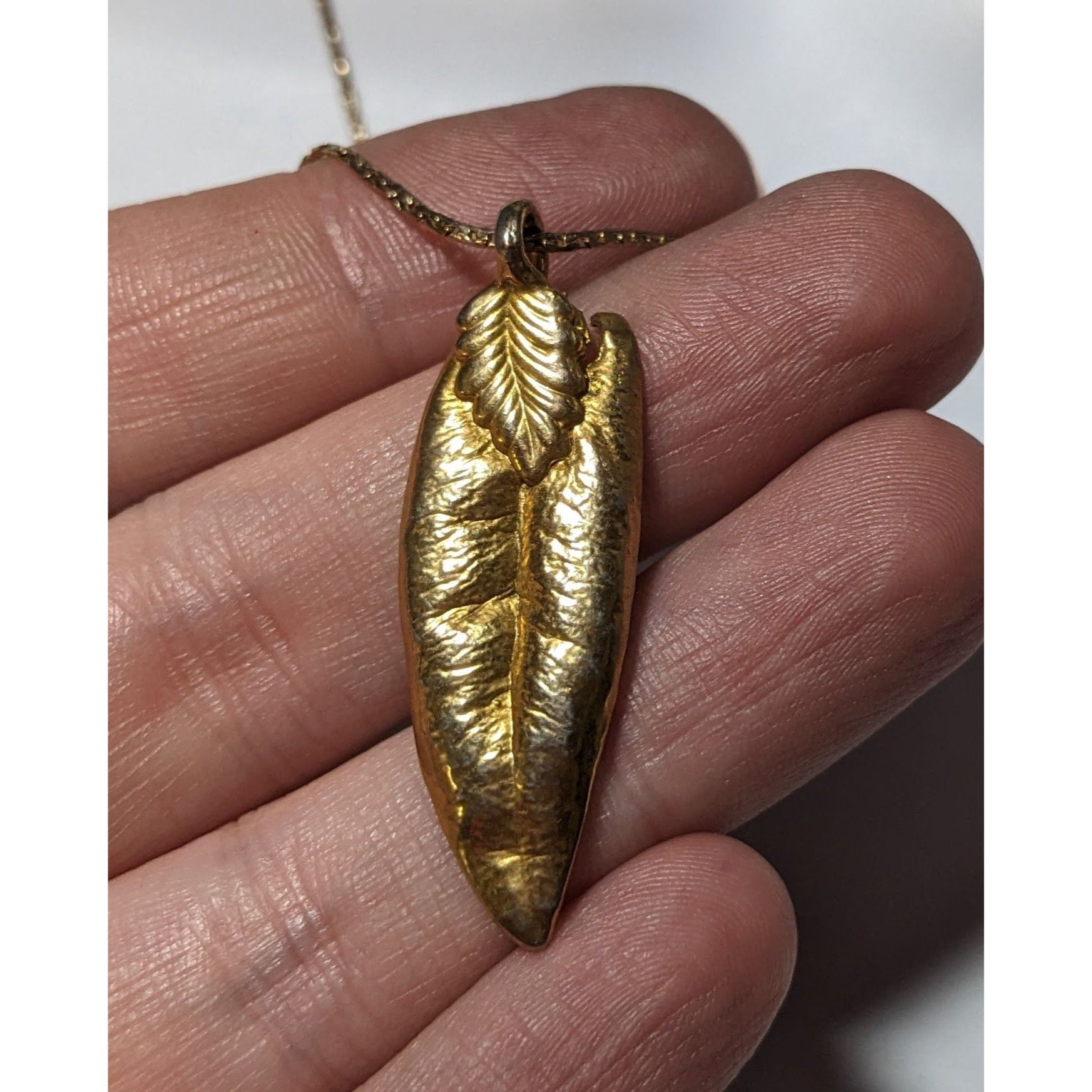 Other Vintage Gold Electroplated Natural Leaf Necklace Size ONE SIZE - 7 Thumbnail