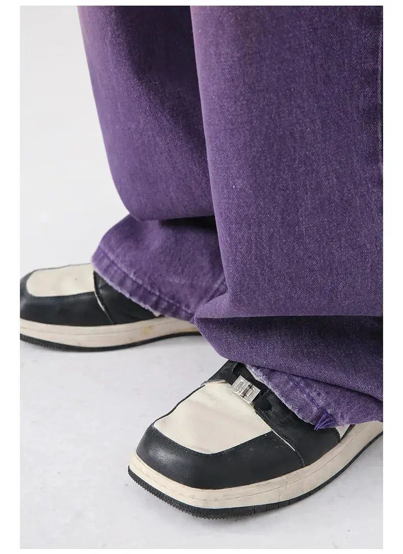 Japanese Brand Vintage Purple Streetwear Baggy Jeans Size US 32 / EU 48 - 5 Thumbnail