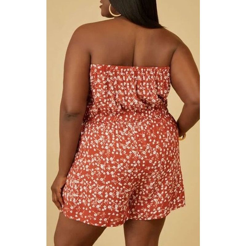 Other JUNIOR’s PLUS Size 3X Floral Print Strapless Romper | NWT Size 3XL / US 20-22 - 3 Thumbnail