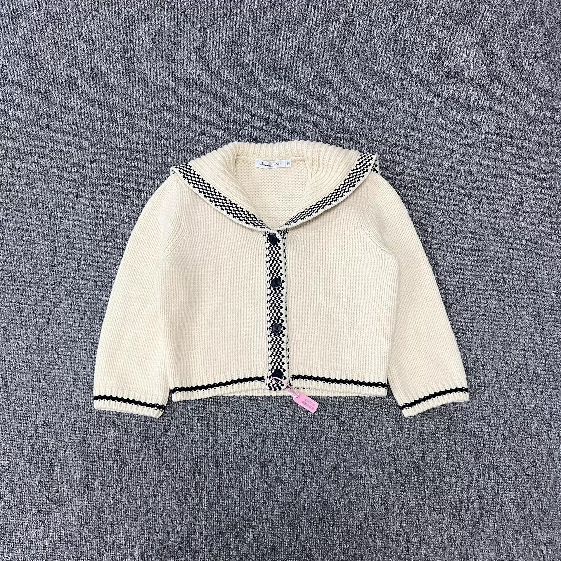Dior Dior Sailor Collar Logo Cashmere Blend Knit Cardigan Size M / US 6-8 / IT 42-44 - 2 Thumbnail