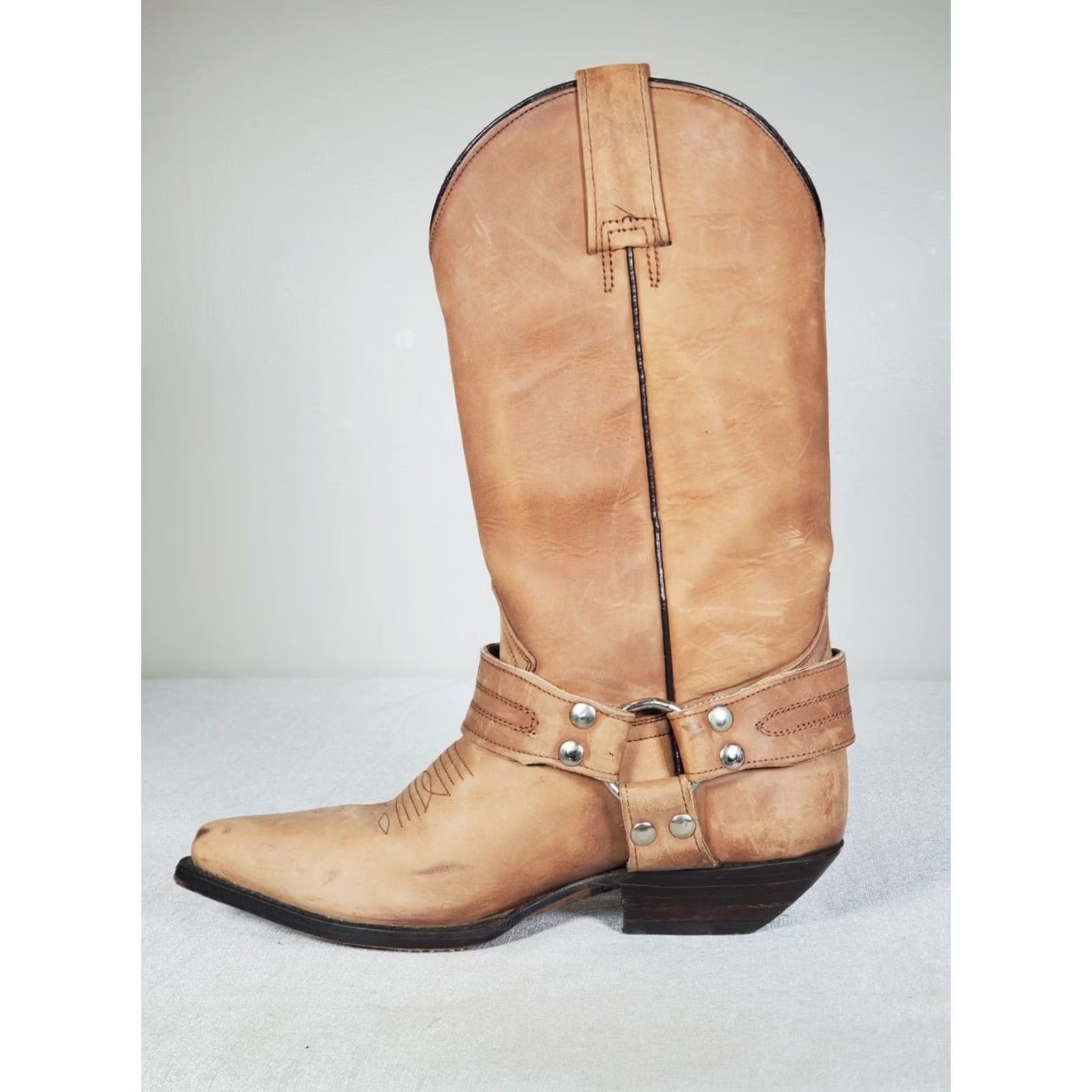 Vintage Vintage Zodiac Frontier Western Boot Shoes Camel Tan Leather Womens US 6.5 Size US 7 / IT 37 - 3 Thumbnail
