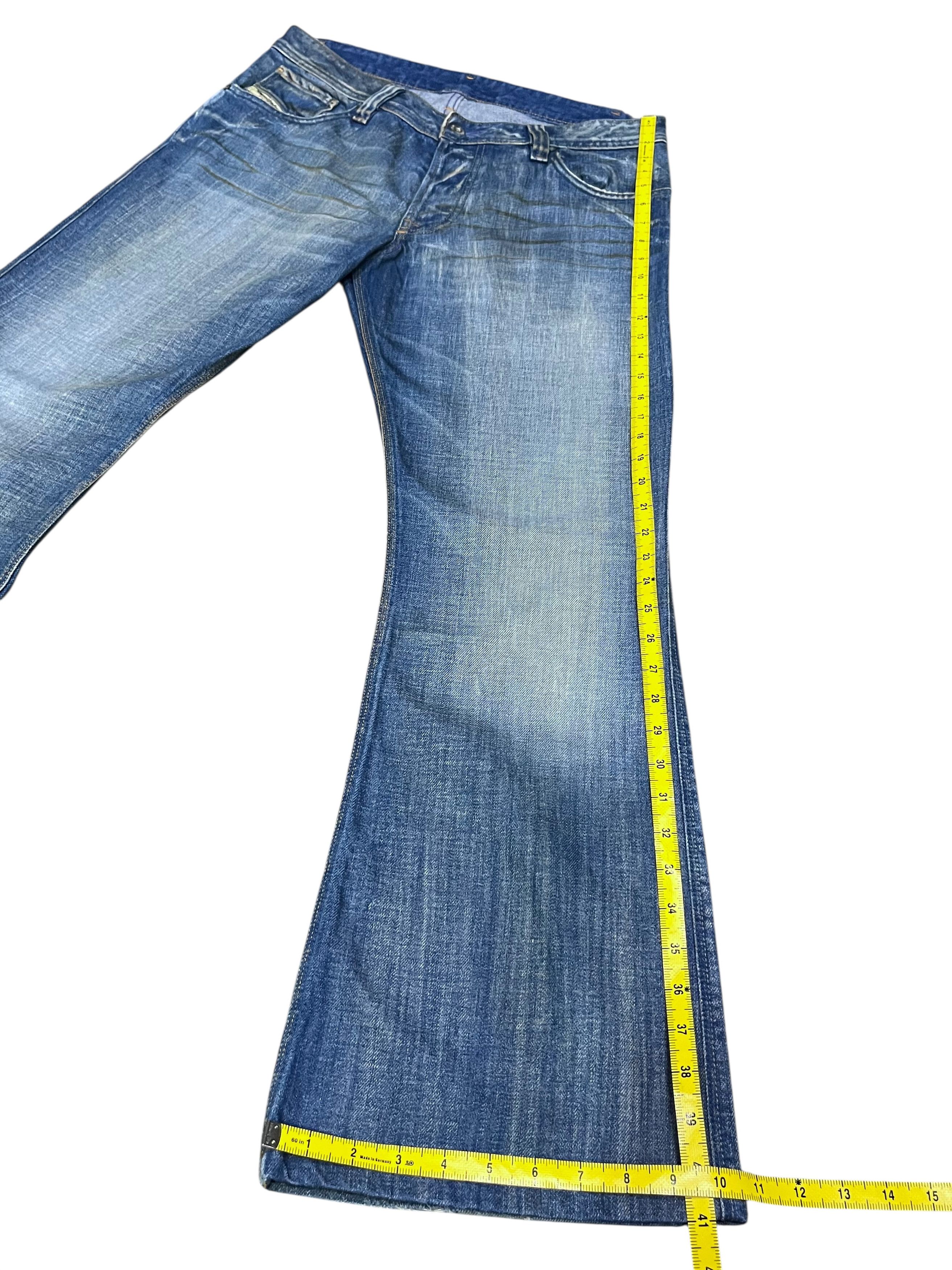 Diesel FYE PUNK🔥DIESEL Distressed Denim Wide Leg Super FLARE Jeans Size US 32 / EU 48 - 12 Thumbnail