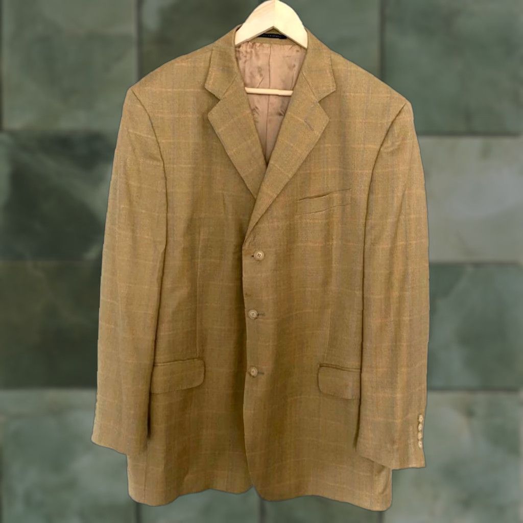 Luigi Bianchi Luigi Bianchi Mantova Suit Jacket Brown Herringbone Flap Pockets XXL Regular Mens Size 48R - 1 Thumbnail