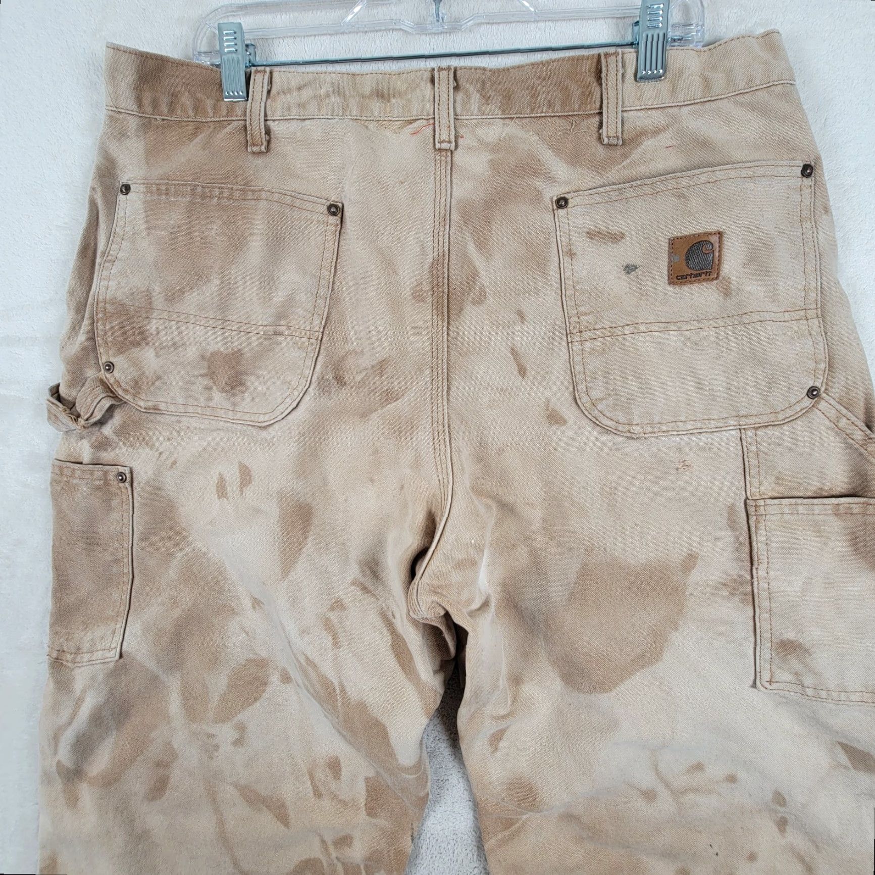Carhartt VINTAGE Carhartt Pants Men 38x30 Double Knee Workwear Distressed Beige Duck Canvas Grunge 90s Mens Size US 38 / EU 54 - 4 Thumbnail