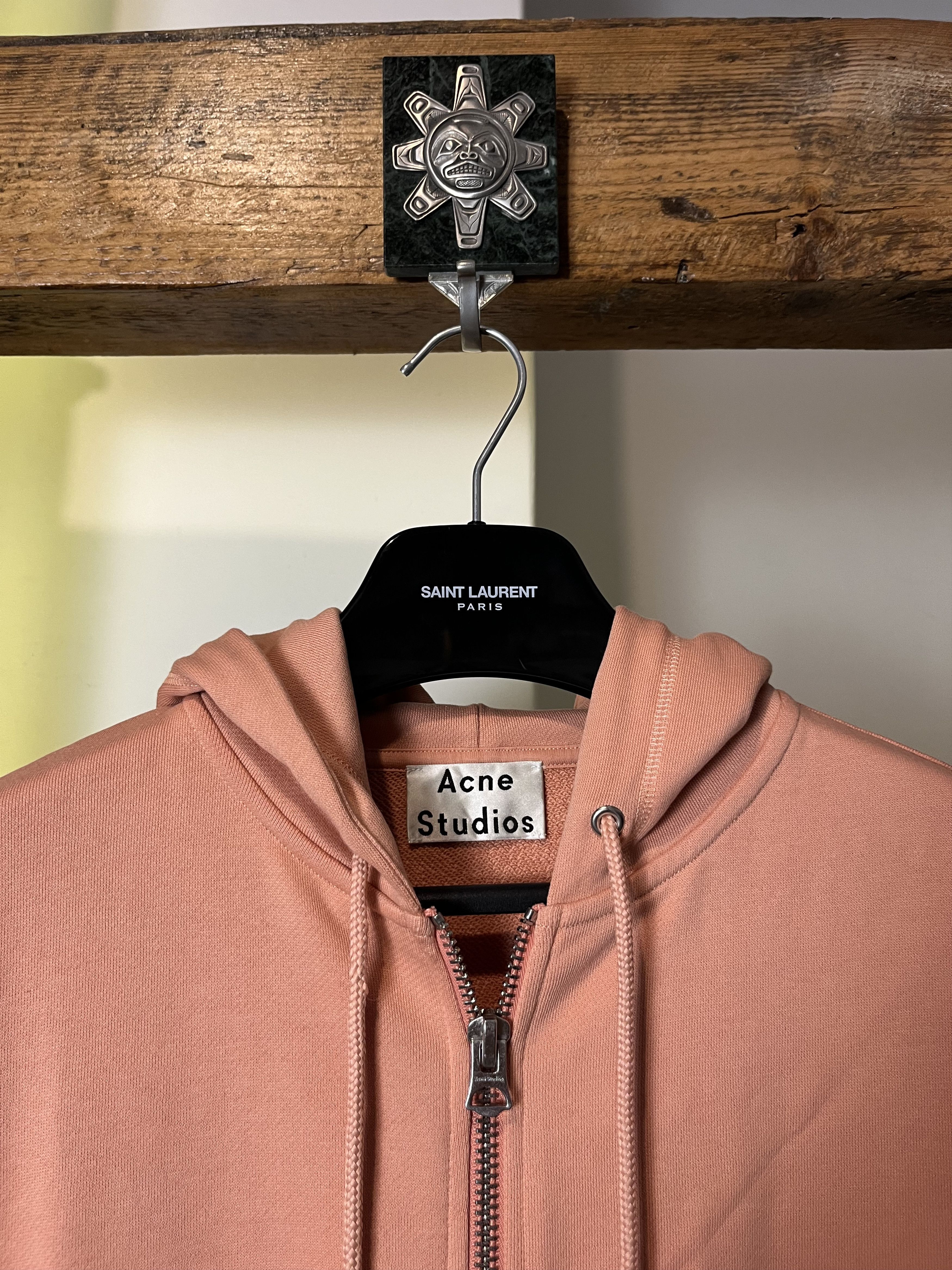 Acne Studios Acne Studios Fonda CLG FL Paw16 Peach Pink Hoodie Size XS / US 0-2 / IT 36-38 - 2 Thumbnail