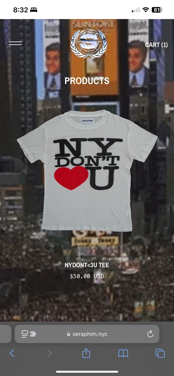 Other SERAPHIM | NY DONT <3 U tee Size US M / EU 48-50 / 2 - 5 Thumbnail