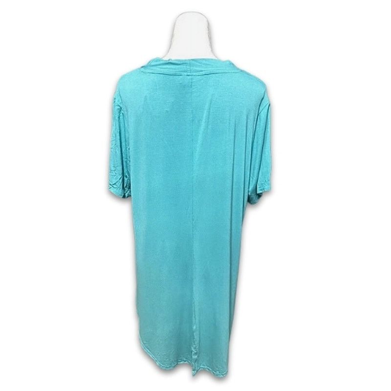 Avenue Avenue Top HiLow V Neck Pleated Front Blue Green Plus 18 NWT Size XXL / US 16-18 / IT 52-54 - 5 Thumbnail