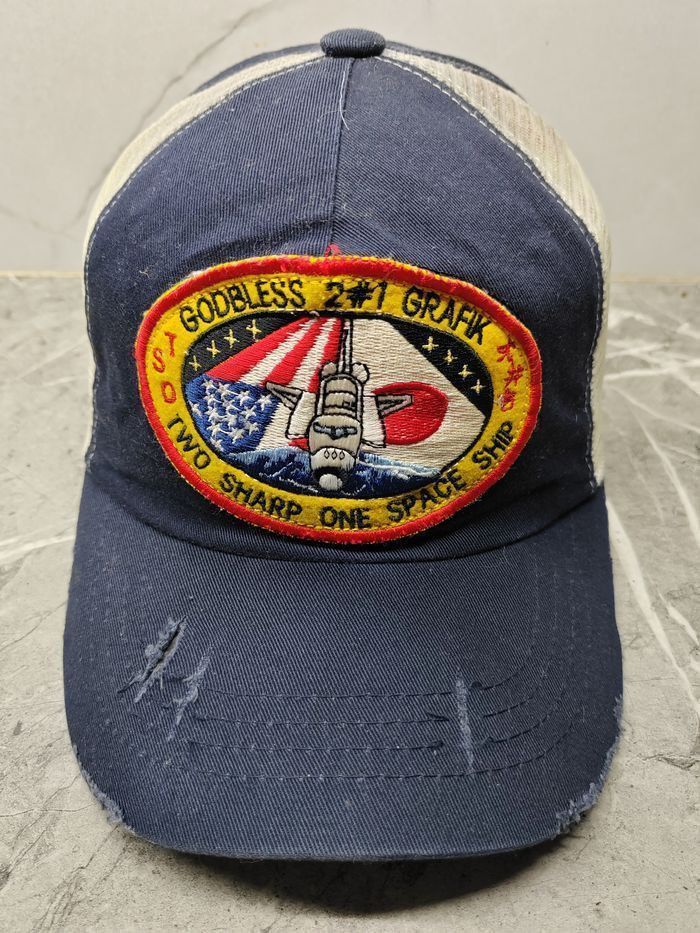Vintage Vintage Two Sharp One Space Ship Distressed Style Cap Hat Size ONE SIZE - 2 Thumbnail