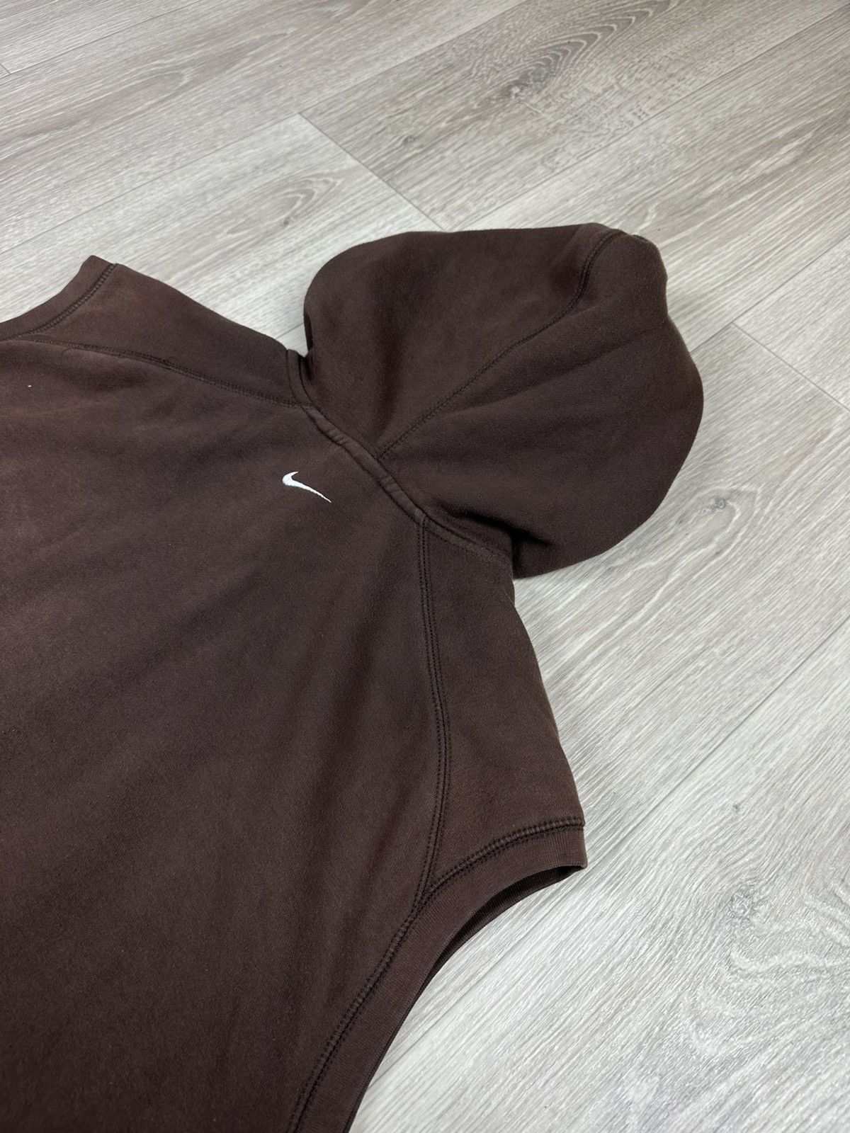 Nike × Vintage Vintage NIKE Hooded Brown Vest Swoosh Drill Size US L / EU 52-54 / 3 - 7 Thumbnail