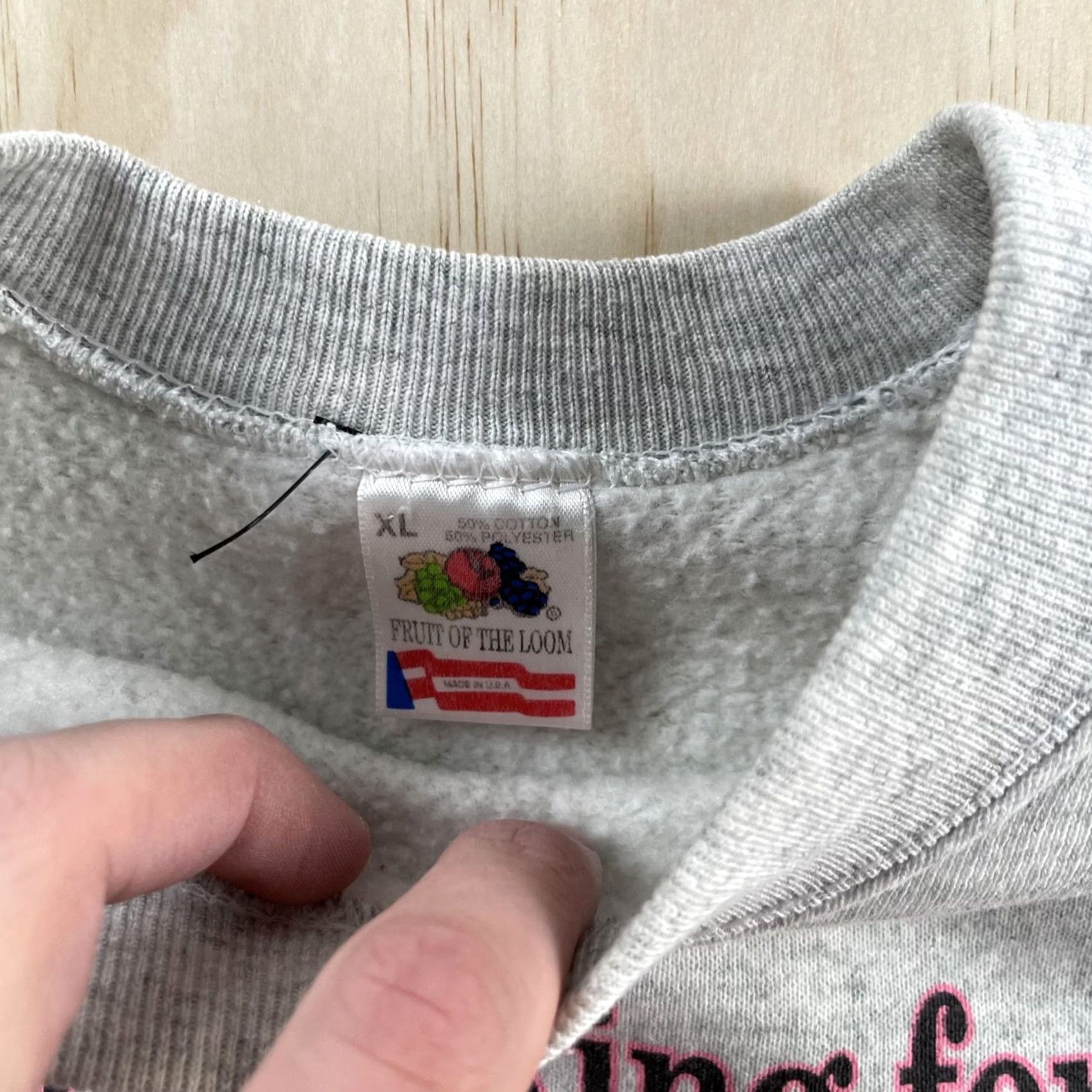 Fruit Of The Loom VINTAGE Fruit of the Loom Sweatshirt Mens XL Gray Fleece Graphic Print Quotes Size US XL / EU 56 / 4 - 2 Thumbnail