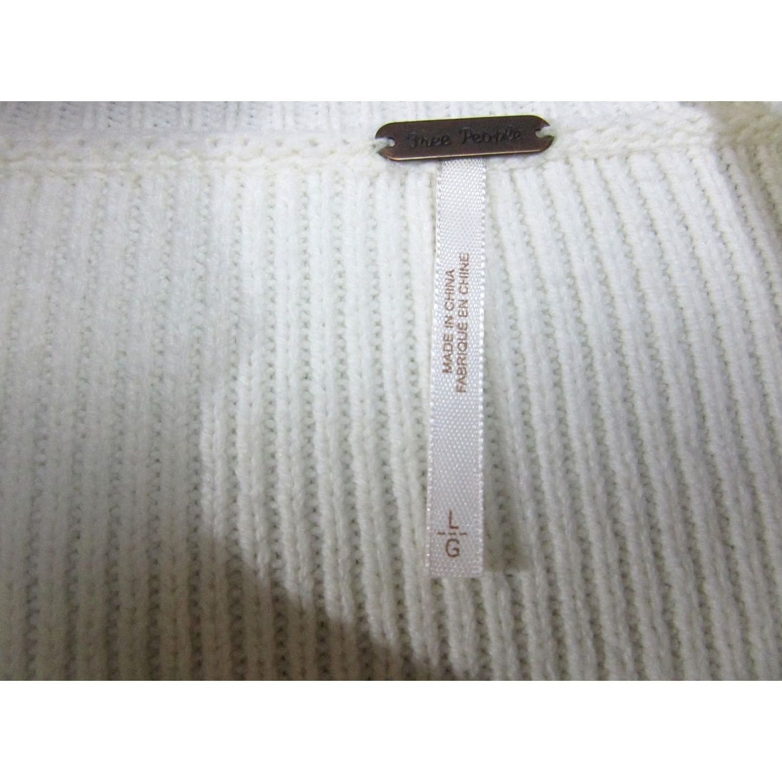 Free People Free People Sweater Womens Large White Oversize Cropped Balloon Sleeve Pullover Size L / US 10 / IT 46 - 5 Thumbnail