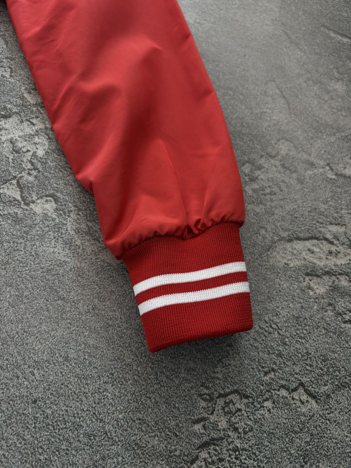 Moncler Moncler Red Nylon Varsity Bomber Jacket Snap Button Up sz 0 Size XS / US 0-2 / IT 36-38 - 3 Thumbnail