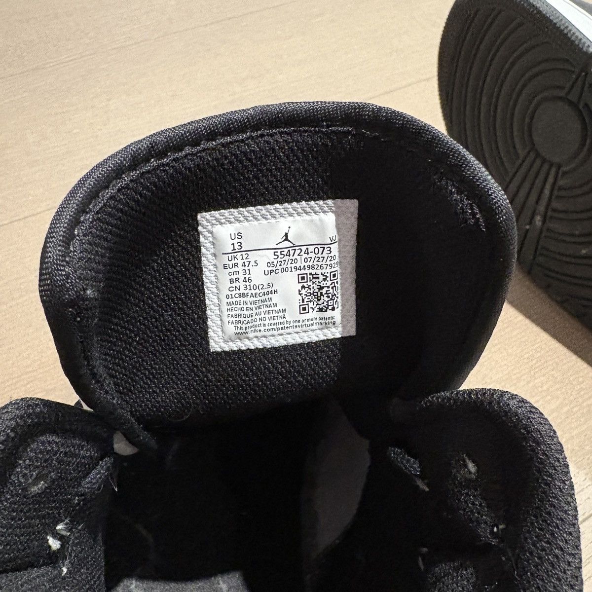 Nike Air Jordan 1 Mid in ‘White Shadow’ Size US 13 / EU 46 - 3 Thumbnail