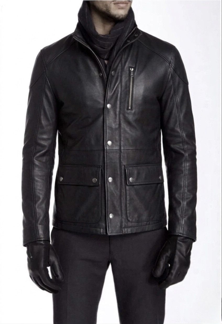 John Varvatos Leather Moto Size EU 54 USA 44 Size US L / EU 52-54 / 3 - 3 Thumbnail