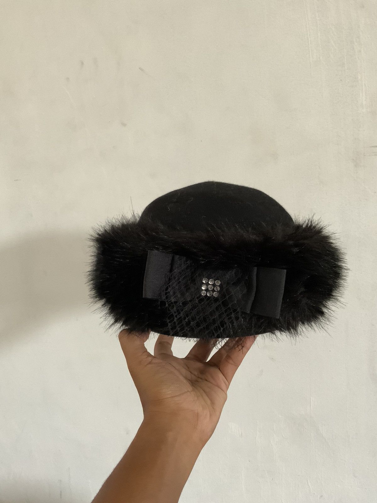 If Six Was Nine Mohair Faux Fur Wool Black Hat Size ONE SIZE - 1 Thumbnail