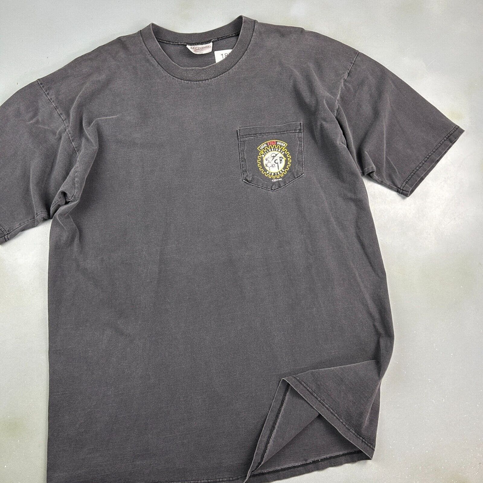 Vintage VINTAGE 90s | New York Millwrights Union Faded T-Shirt XXL Size US XL / EU 56 / 4 - 2 Thumbnail