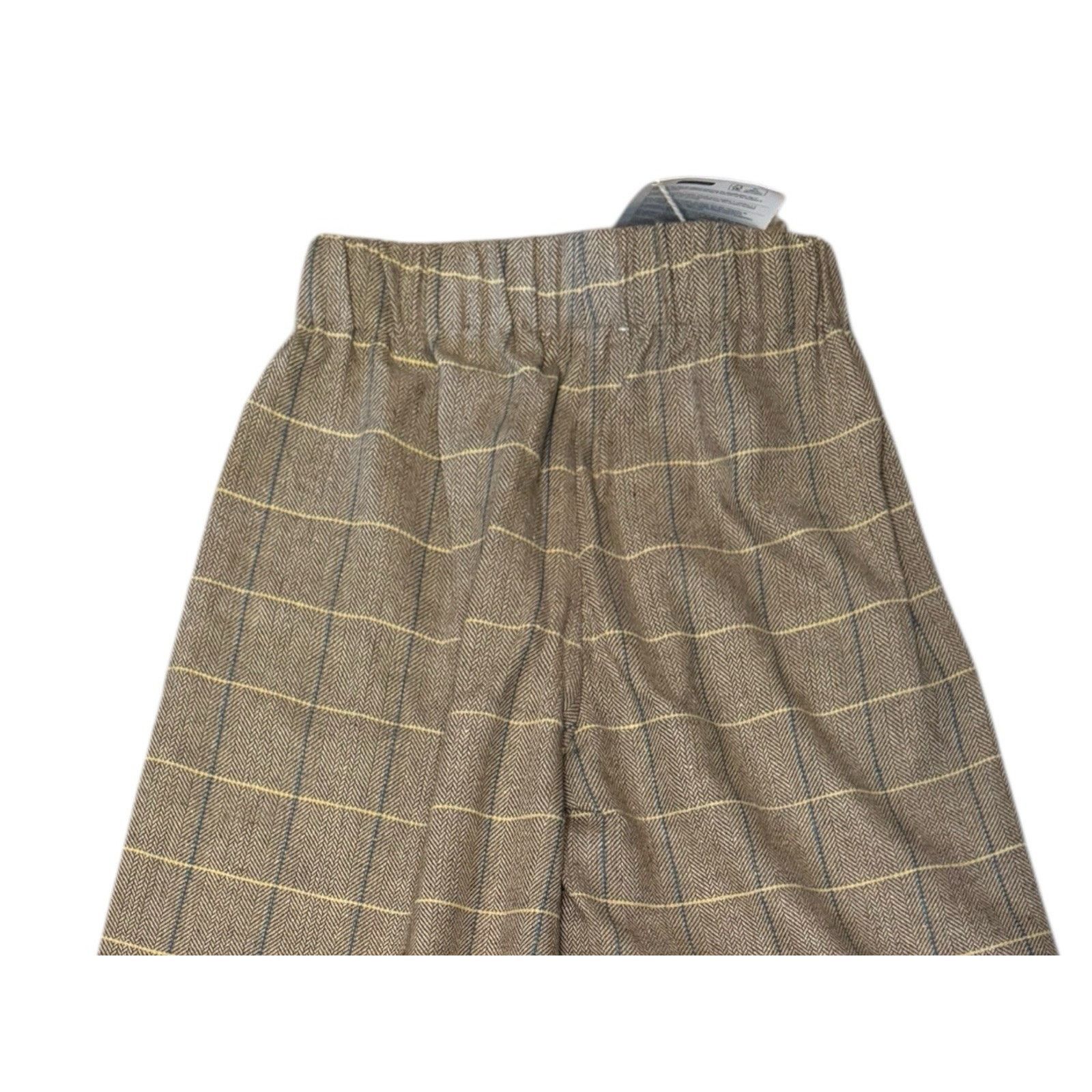 Other Weili Zheng NEW Wide Leg Trousers Check Herringbone Tan Size 26" / US 2 / IT 38 - 2 Thumbnail