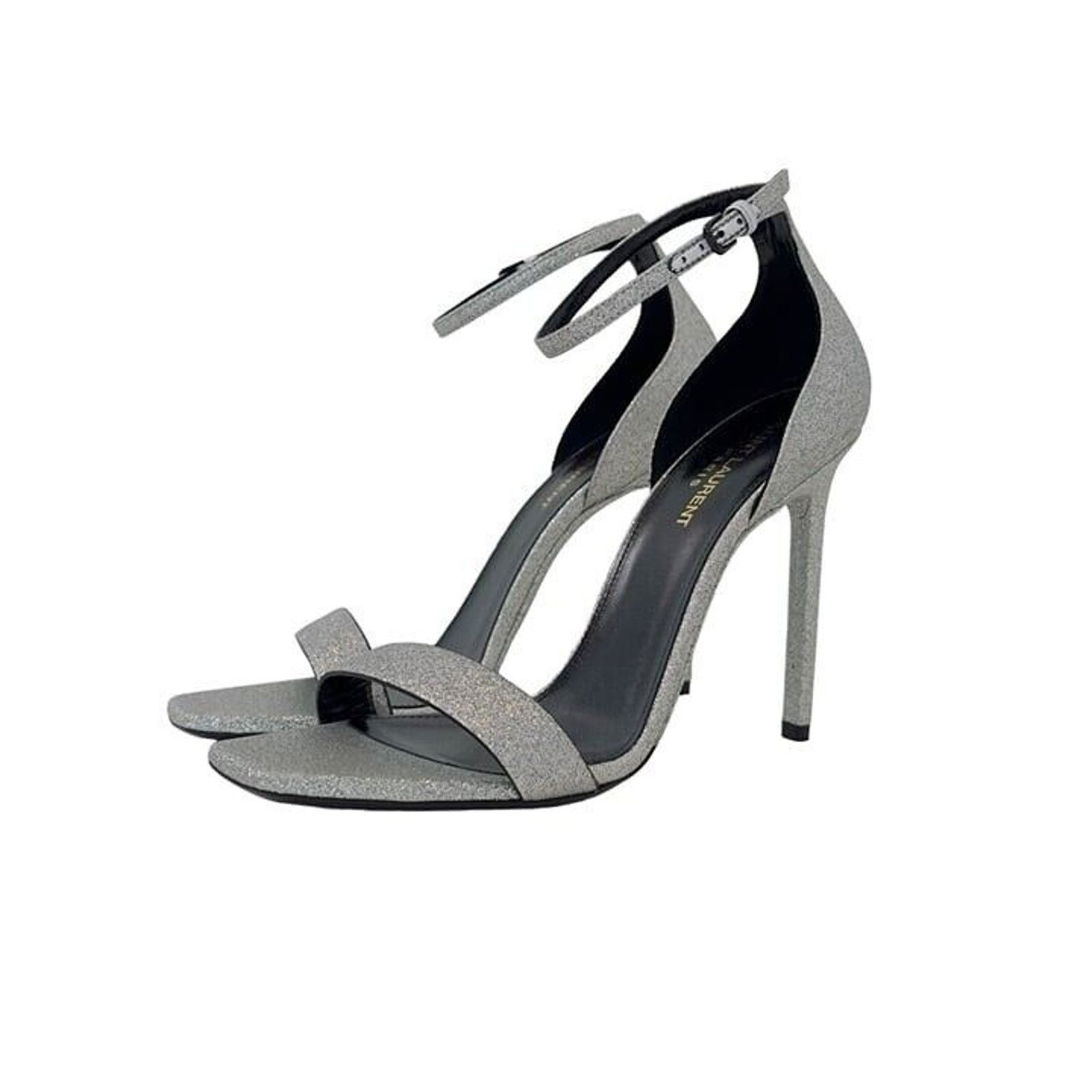 Saint Laurent Paris Saint Laurent Glitter Amber 105 Ankle Strap Sandals 38.5 Size US 8.5 / IT 38.5 - 1 Thumbnail