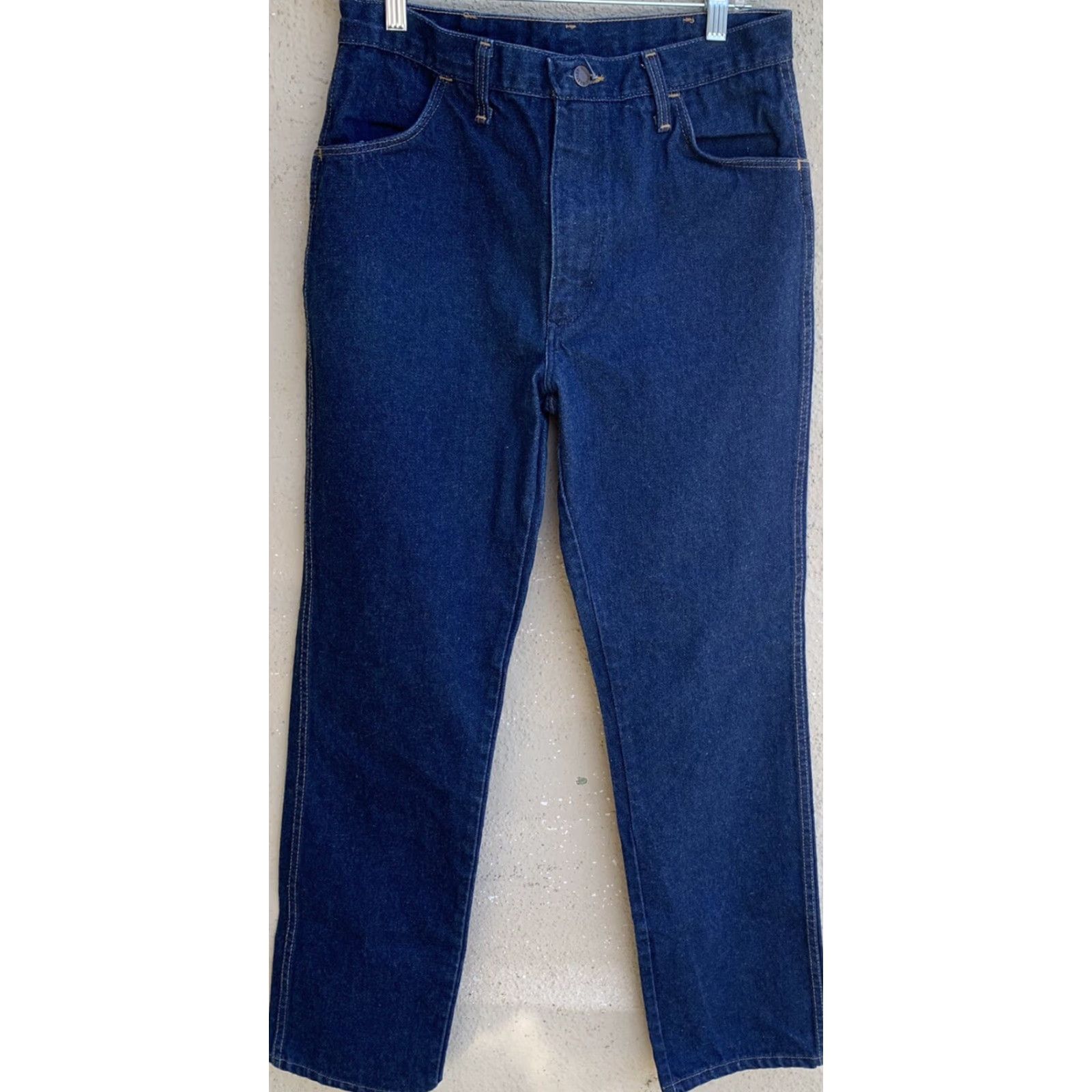 Vintage VINTAGE Rustler Jeans Made In USA TALON Zipper 87621 Sz 32 32 (30” Waist) Denim Blue 1970s Mens Rockabilly Tailored Regular Inseam 32 Size US 30 / EU 46 - 6 Thumbnail
