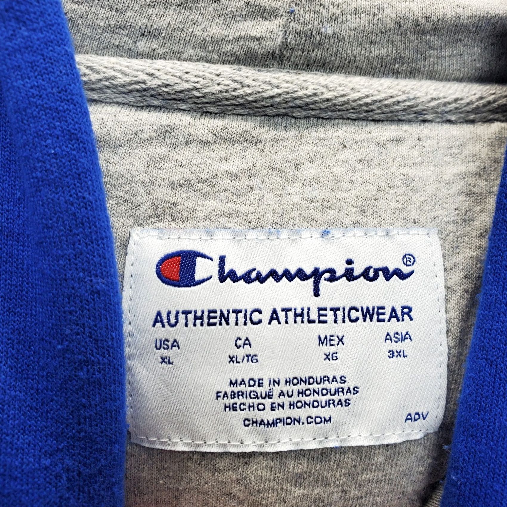 Champion Champion Powerblend Hoodie Mens XL Blue Long Sleeve Spellout Logo Pullover GF89H Size US XL / EU 56 / 4 - 5 Thumbnail