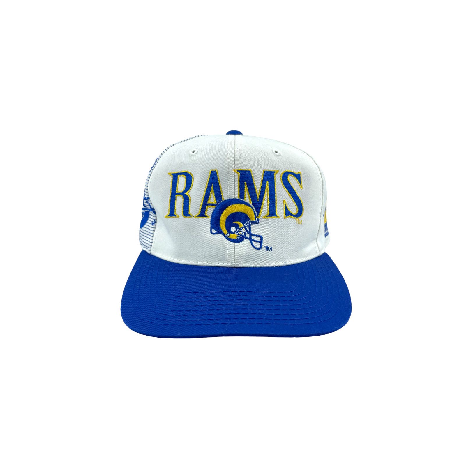 image of Nfl x Sports Specialties VTG 90's La Rams Sports Specialties Laser Shadow Snapback in White, Men's