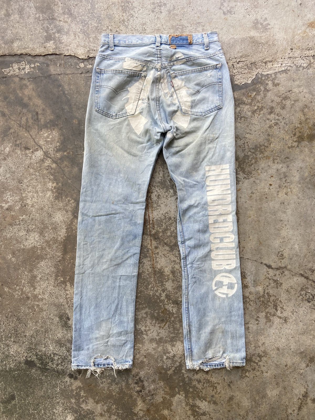 Levi's VINTAGE Levi’s 501 x HUNDREDCLUB Punk Rock Jeans Size US 30 / EU 46 - 1 Thumbnail