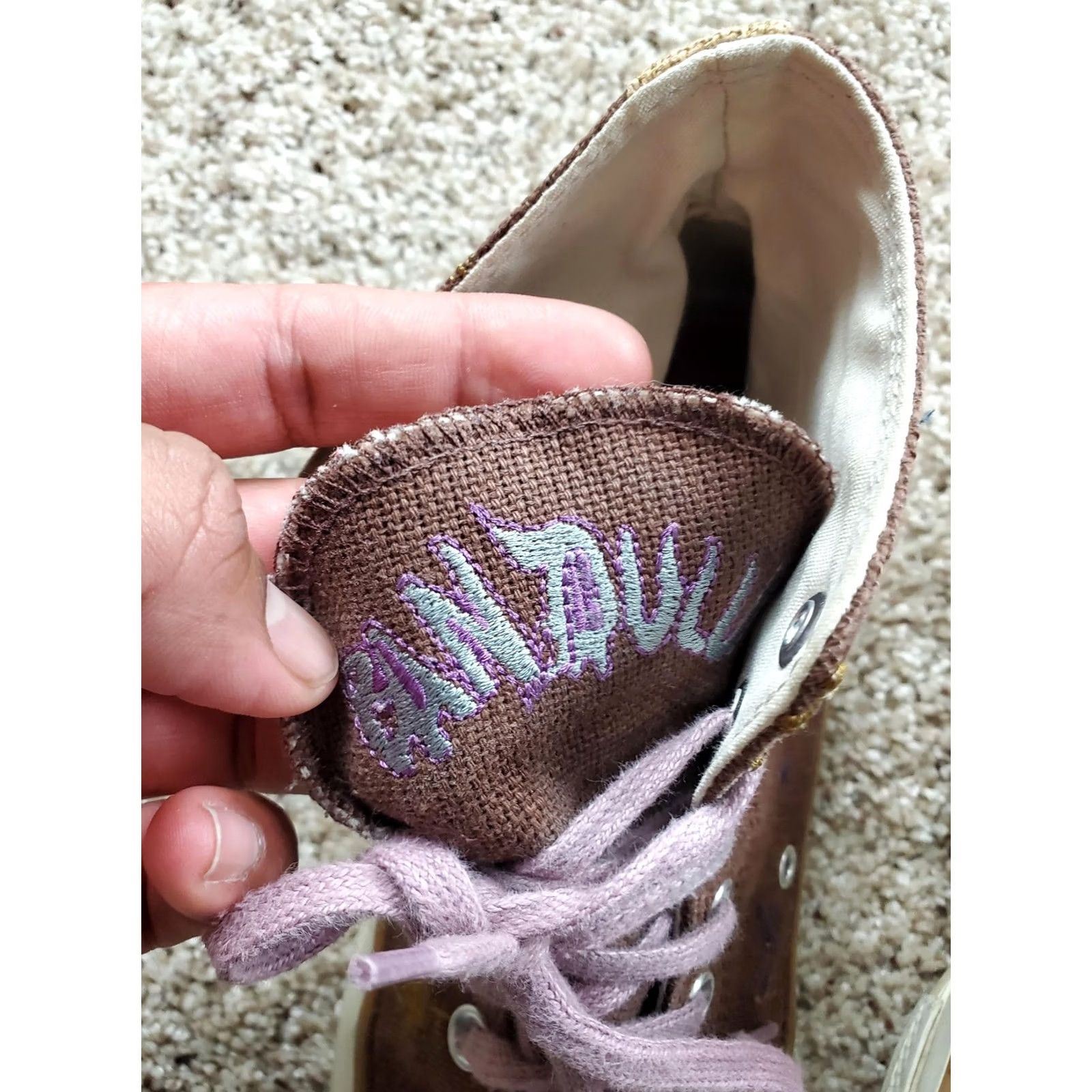 Converse Converse Chuck Taylor All Star Sneaker Brown High Top 8.5 Men Lace Up Bandulu Paint Splatter Embroidery Limited Edition Vintage No customized Size US M / EU 48-50 / 2 - 6 Thumbnail