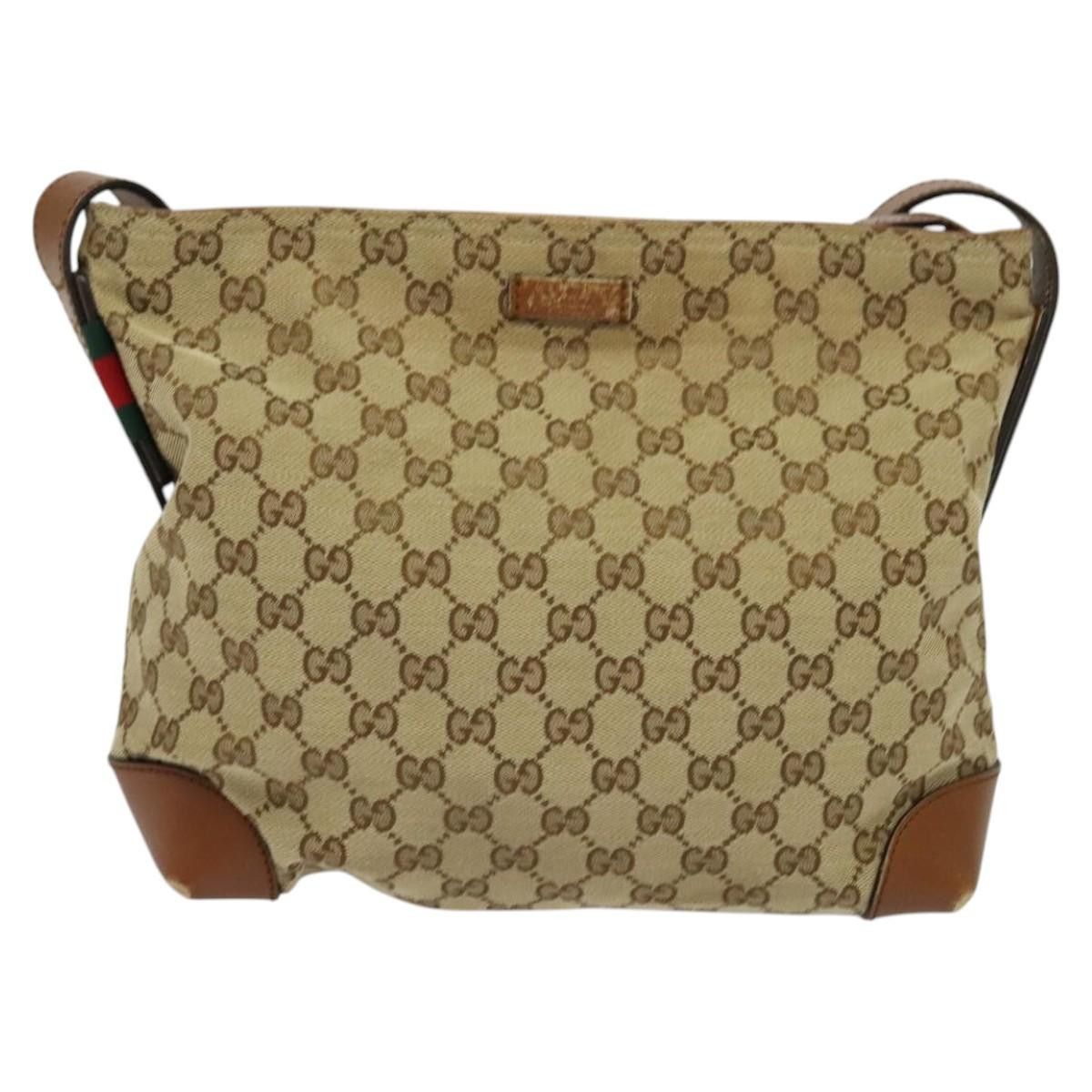 Gucci GUCCI GG Canvas Web Sherry Line Shoulder Bag Beige Red Green Size ONE SIZE - 2 Thumbnail