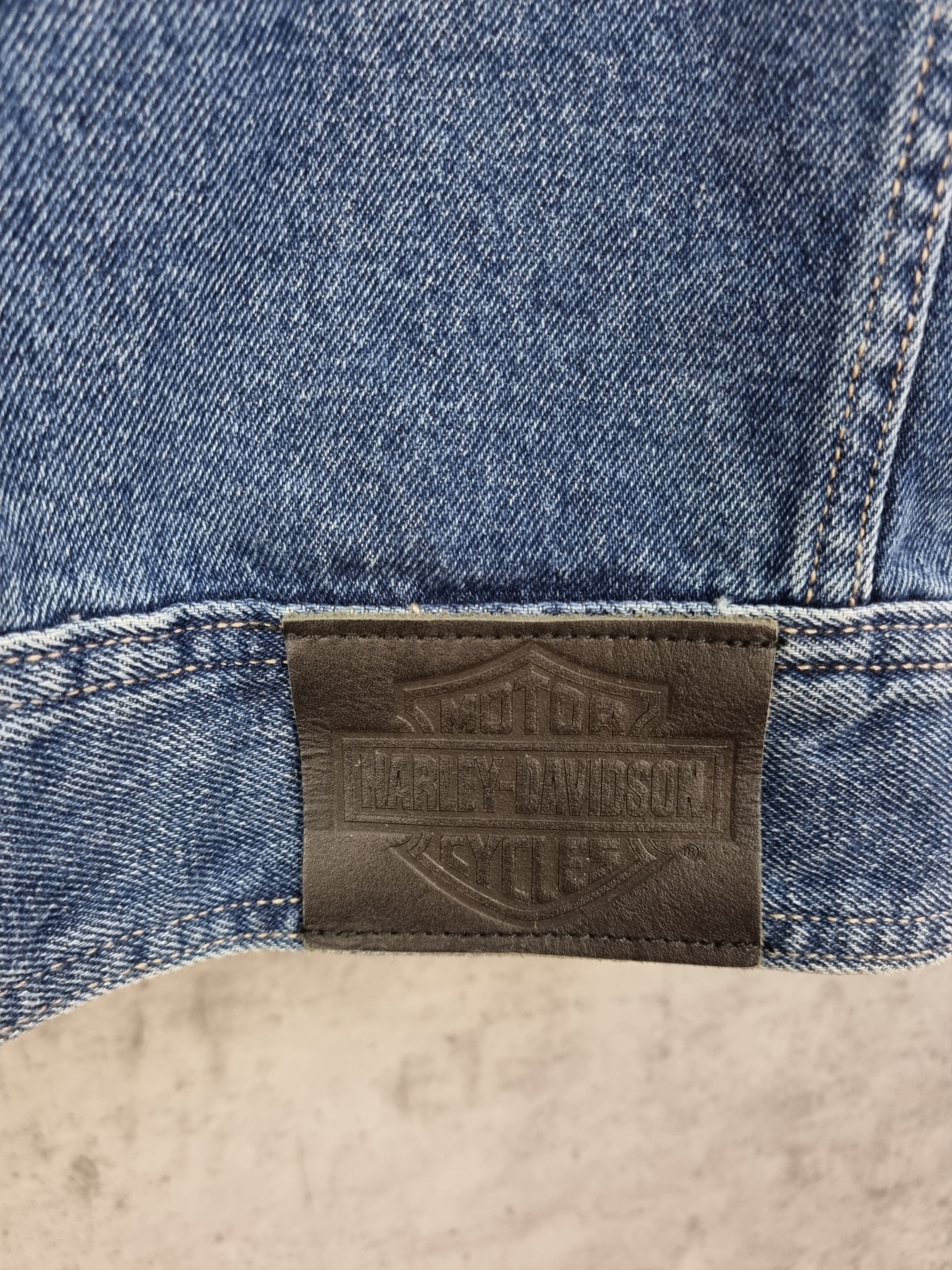 Harley Davidson × Vintage Harley Davidson Big Size Big Logo Denim Vest Size US XXL / EU 58 / 5 - 16 Thumbnail