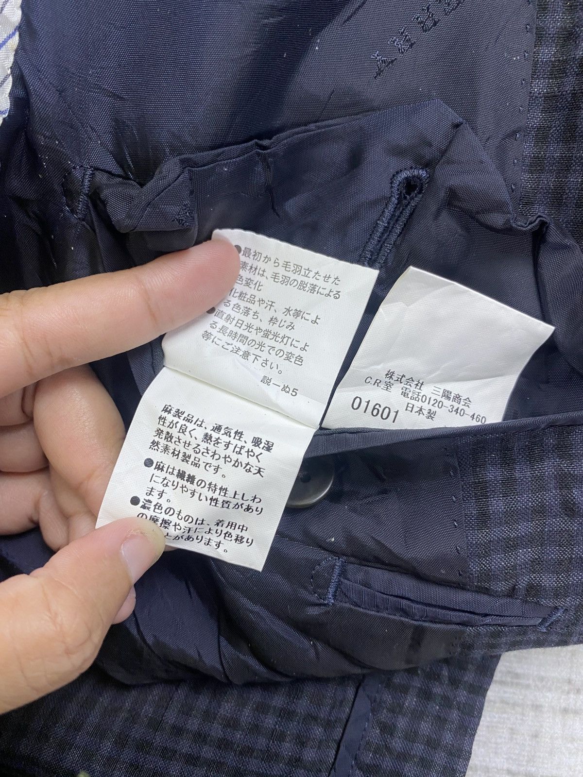 Burberry × Japanese Brand × Vintage Vtg 90s Burberry London Surface Hemp Material Plaid Blazer Size US M / EU 48-50 / 2 - 12 Thumbnail
