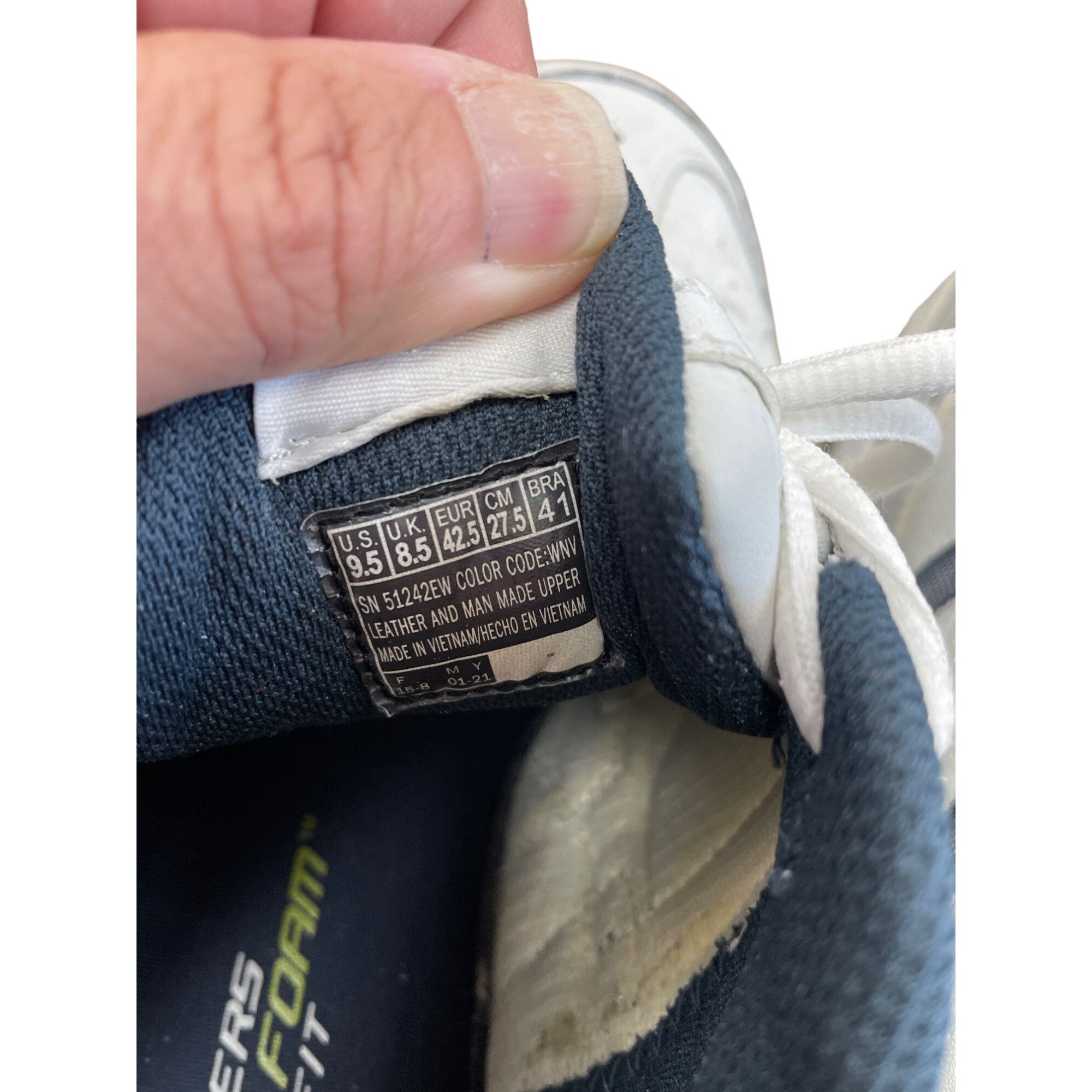 SKECHERS Skechers Sport 51242 Mens white blue sneakers shoes size 9.5 Size US 9.5 / EU 42-43 - 12 Thumbnail