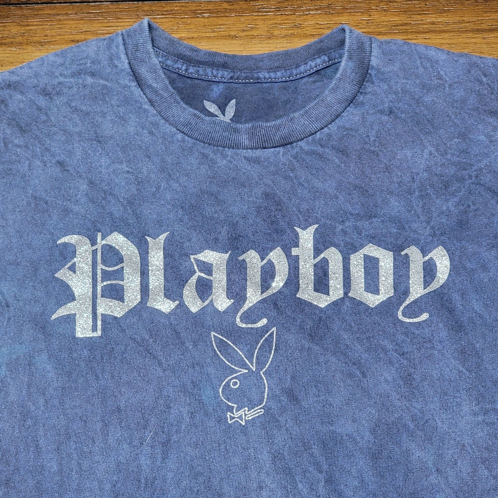 Playboy Playboy Blue Tee Glitter Logo - Size Small Size S / US 4 / IT 40 - 2 Thumbnail