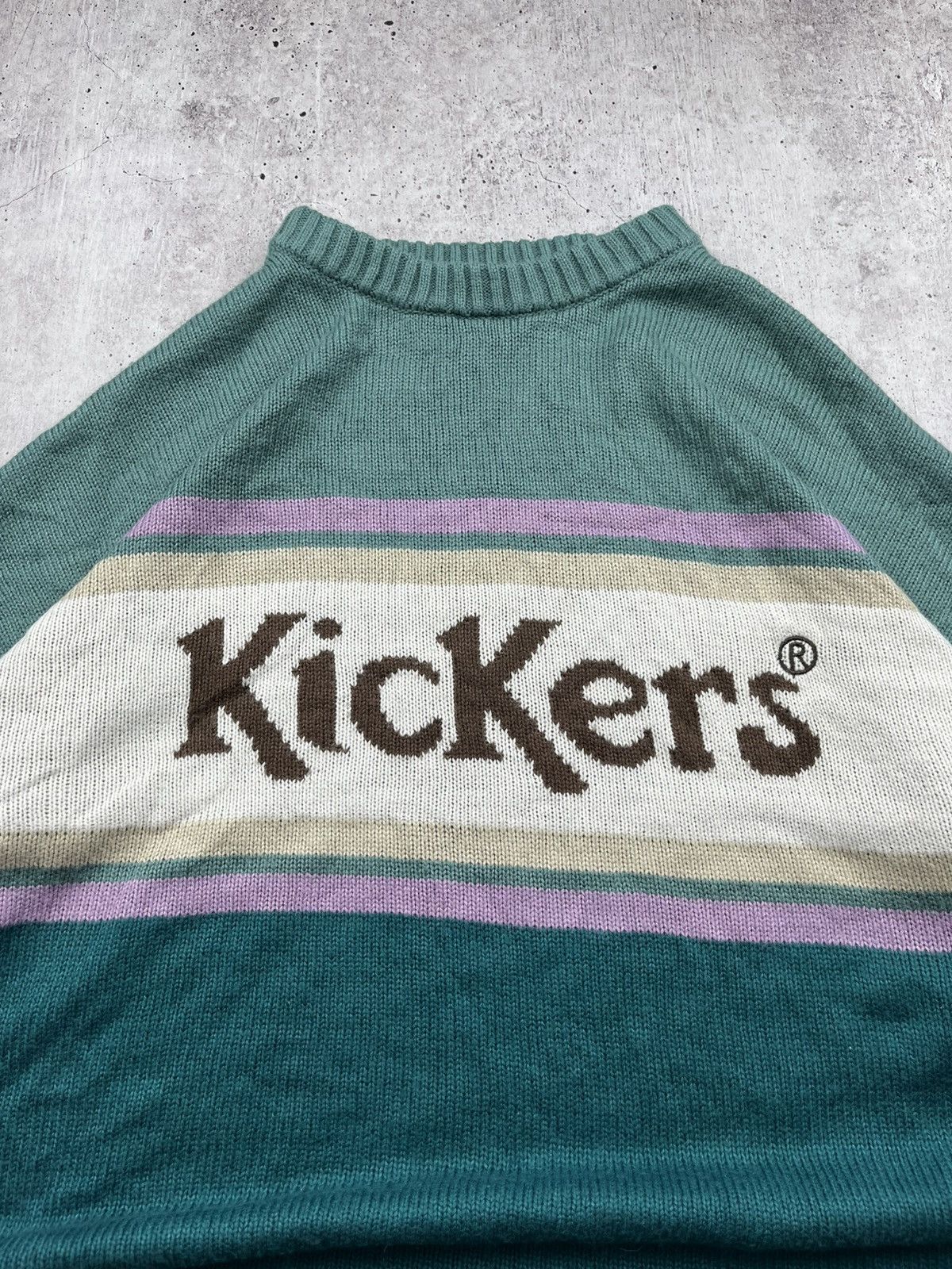Kickers Vintage 90s Kickers Rare Big Logo Knitted Sweater Streetwear Size US L / EU 52-54 / 3 - 3 Thumbnail