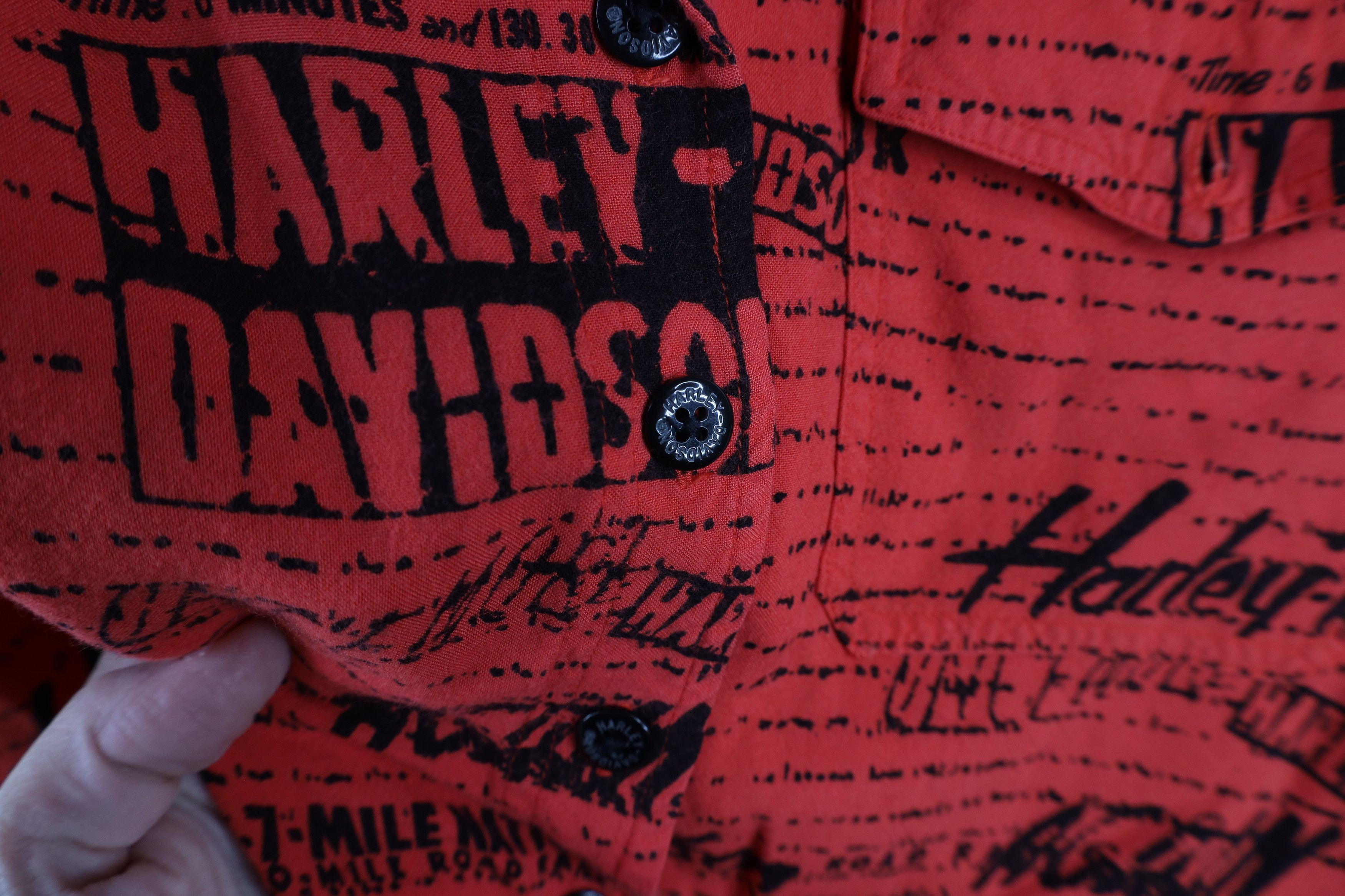 Harley Davidson × Vintage Vintage Y2K Harley Davidson All Over Print Button Shirt Size L / US 10 / IT 46 - 5 Thumbnail