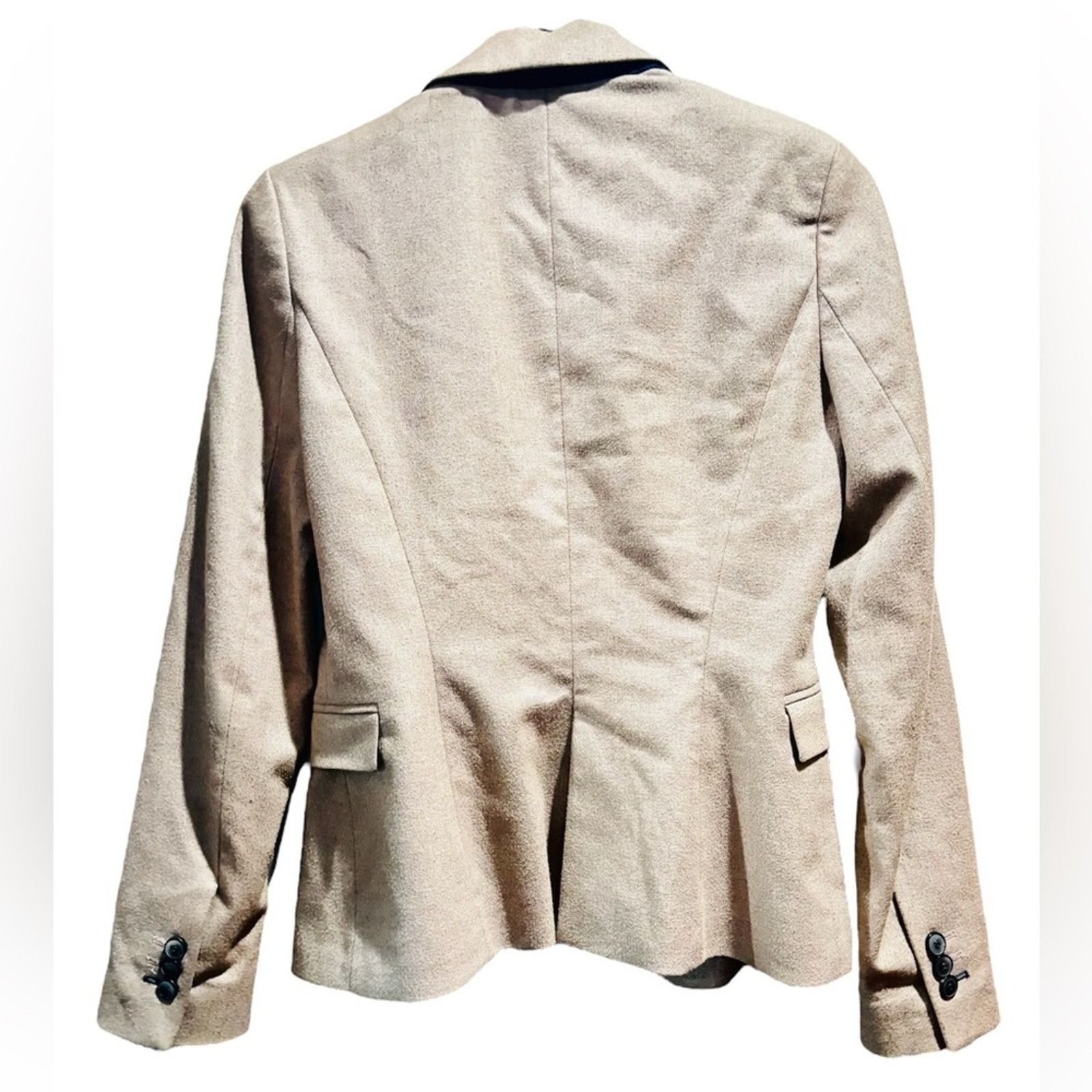Zara ZARA BASICS Oatmeal Brown Single-Lapel BlazerJacket Sz XS Size XS / US 0-2 / IT 36-38 - 2 Thumbnail