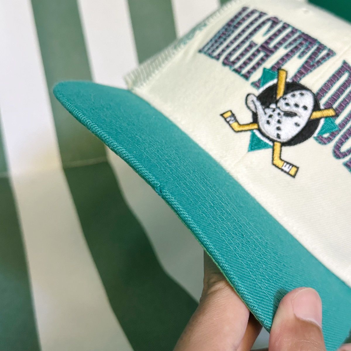 NHL × Sports Specialties × Vintage Vintage 90s Mighty Ducks Laser Sports Specialties Hat Size ONE SIZE - 5 Thumbnail