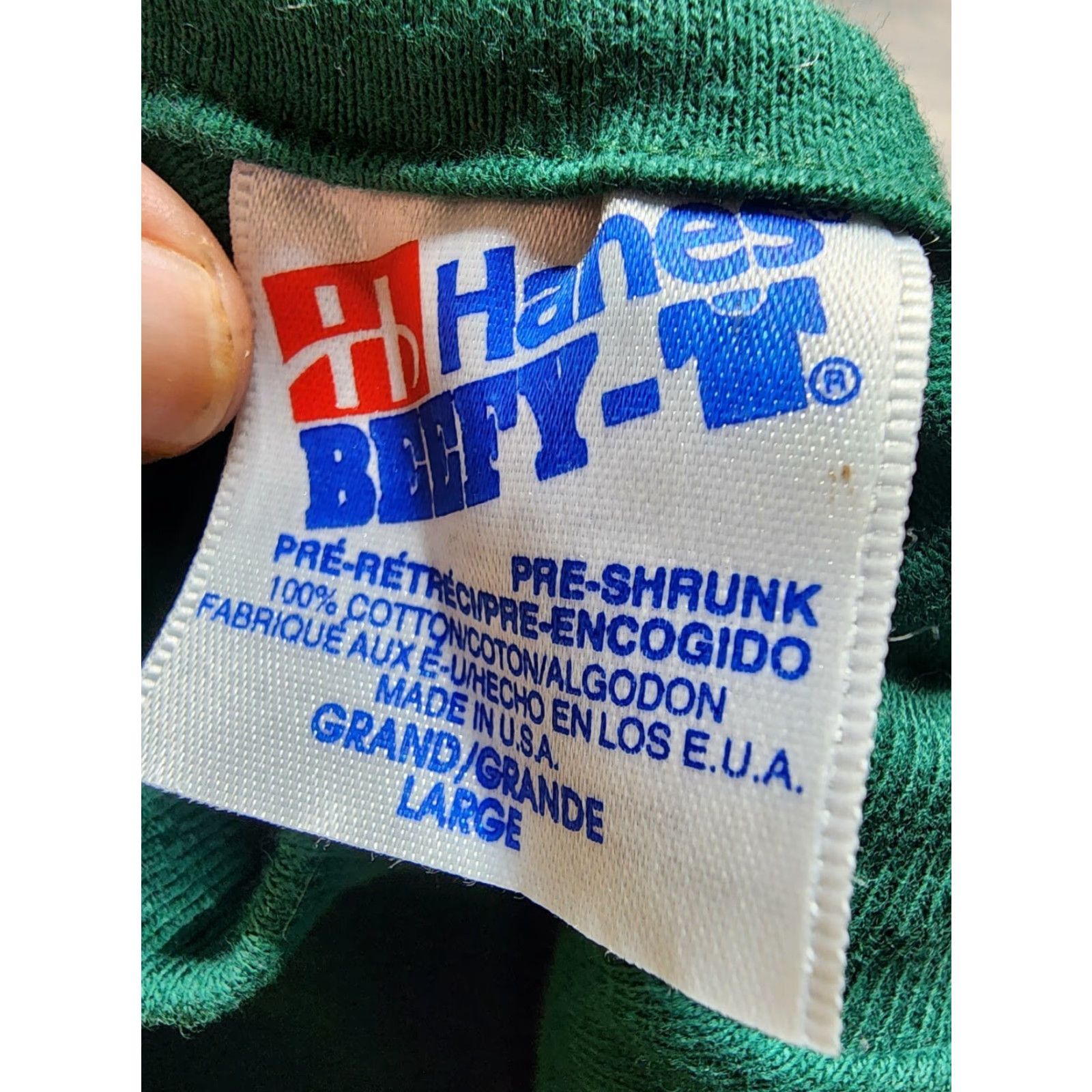 Hanes VINTAGE 1980s Men's Cotton Graphic Tee Short Sleeve Green Cherry Capitol Keepsake Club T-Shirt Size L Size US L / EU 52-54 / 3 - 6 Thumbnail