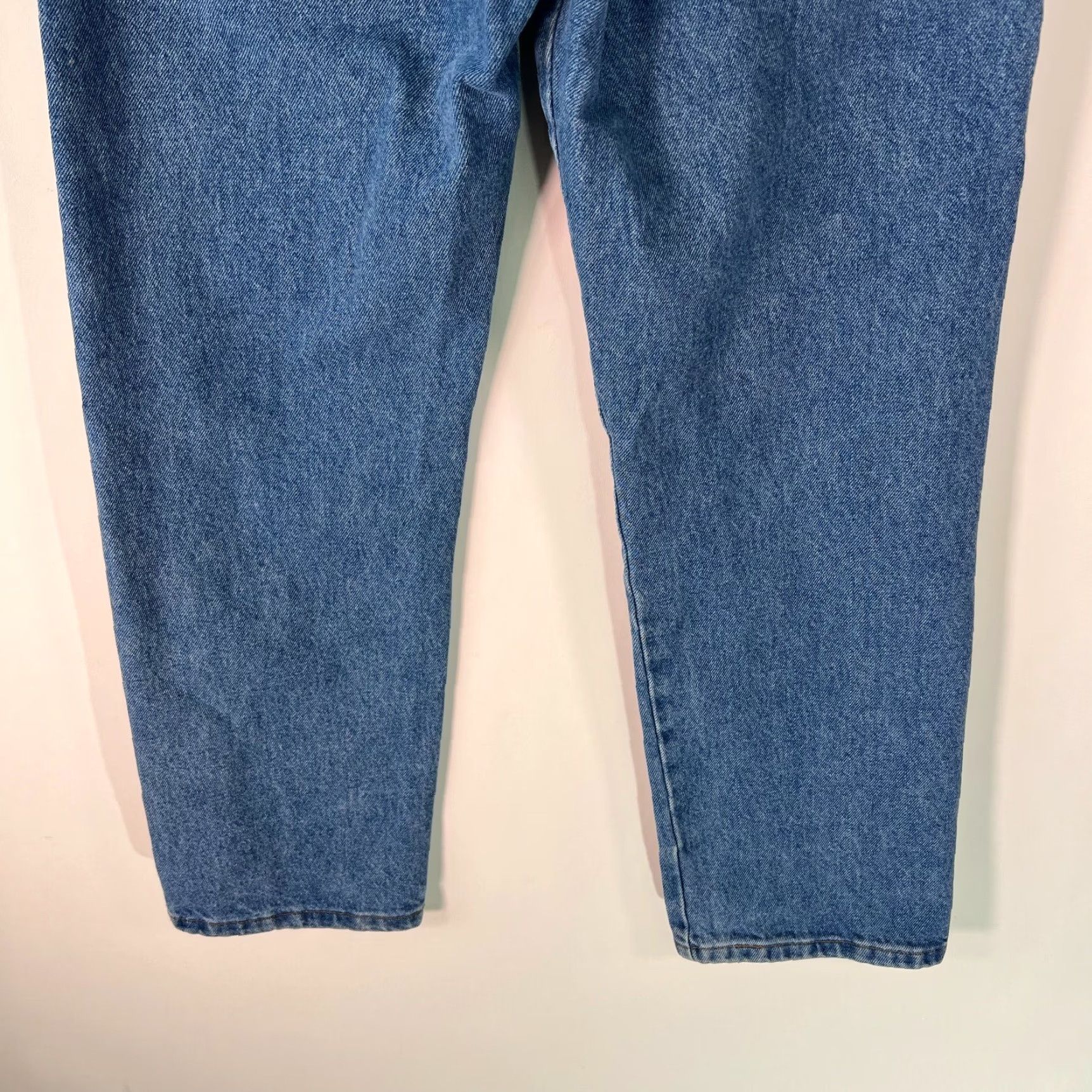 Denime Rustler Mens Flat Front Stretch Mid Rise Straight Blue Denim Jeans 34X29 Shirt? Size US 34 / EU 50 - 5 Thumbnail