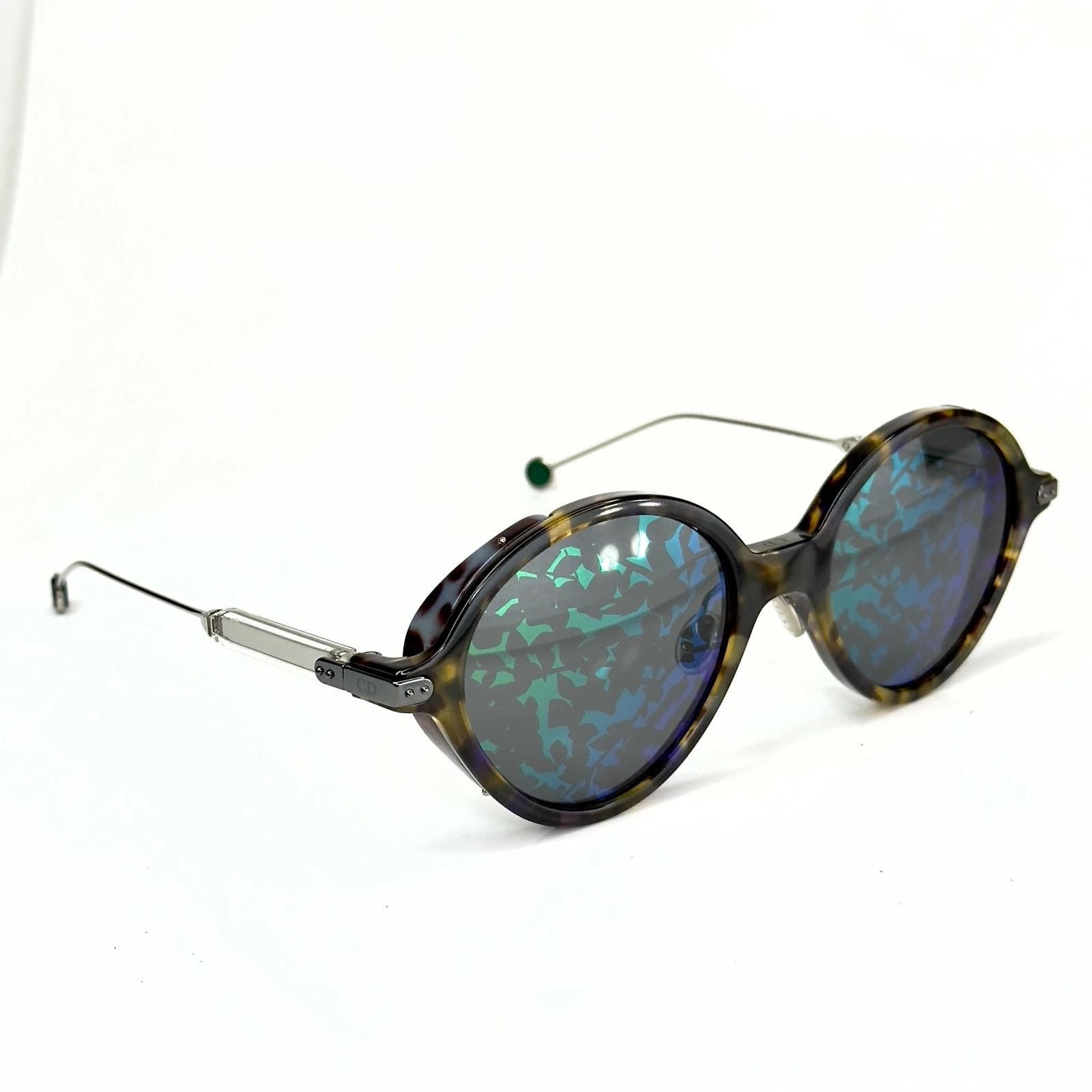 Christian Dior Monsieur CHRISTIAN DIOR UMBRAGE Havana Green Round Unisex Sunglasses Size ONE SIZE - 6 Thumbnail