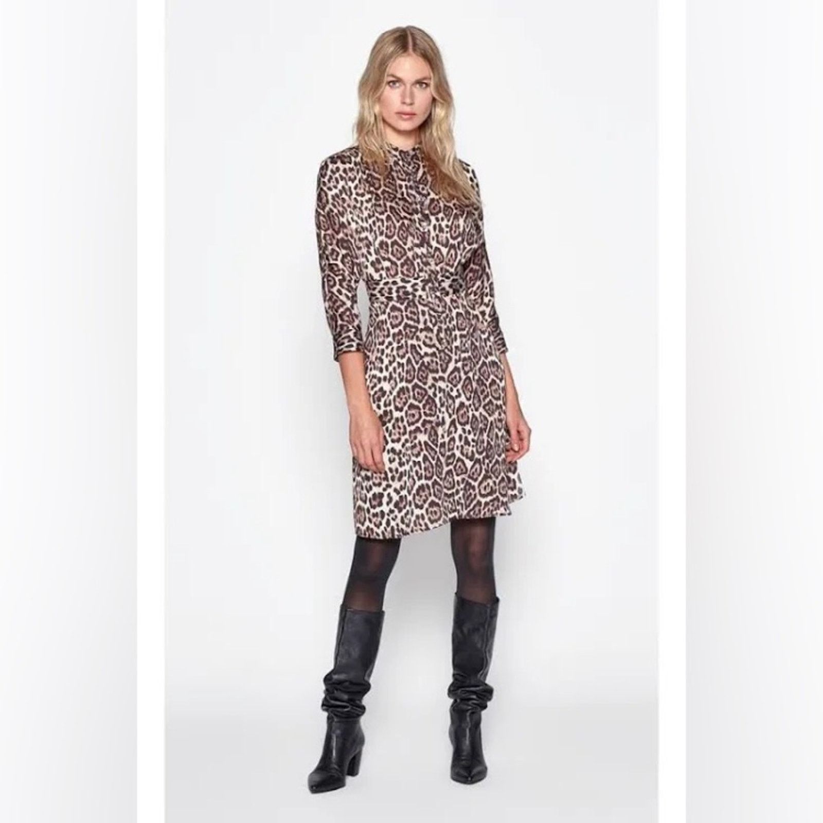 image of Equipment NWOT Quipment Adalicia Dress Size 2 Leopard $425 in Black, Women's