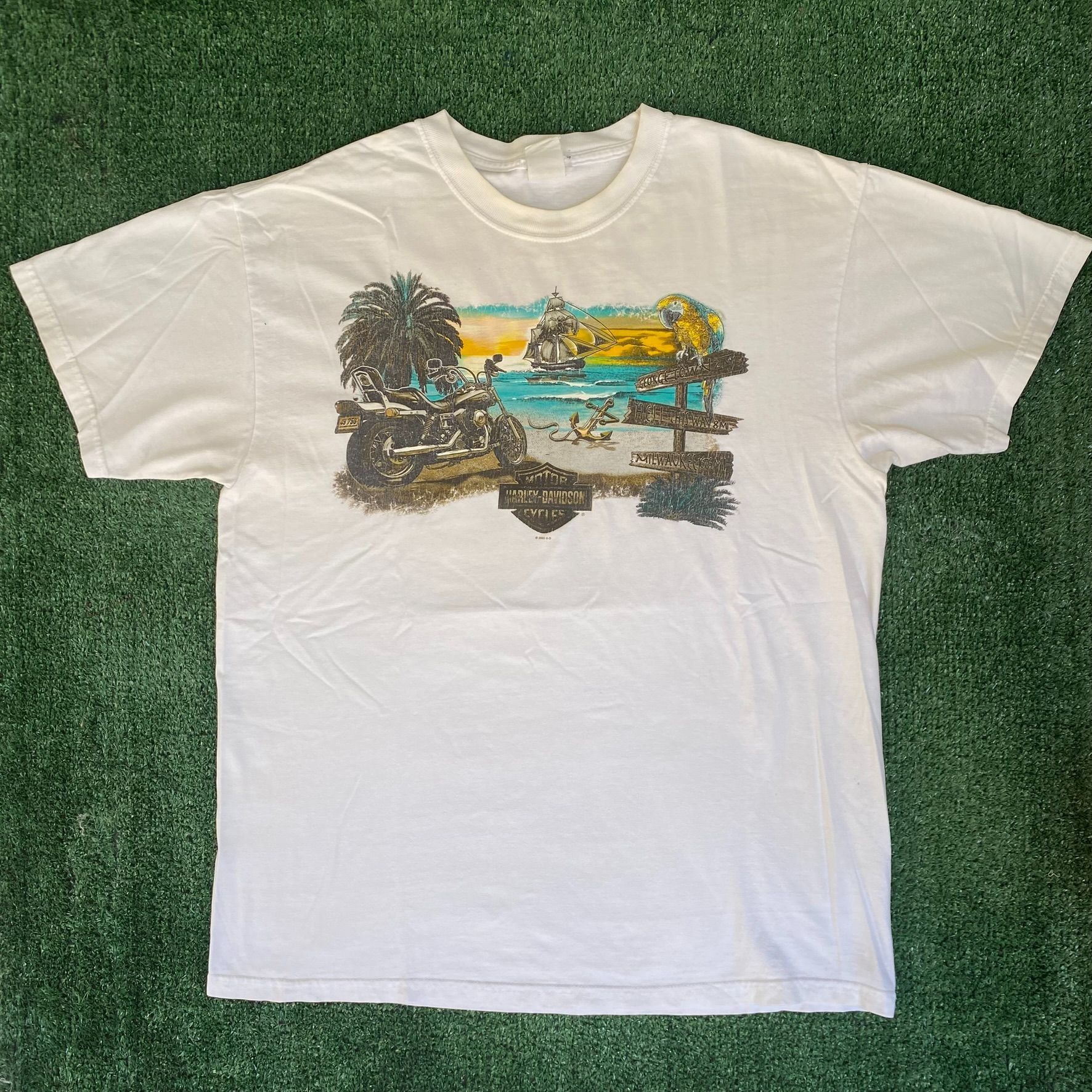 Harley Davidson Vintage Y2K Harley Davidson Shirt Pirate Punk Biker Tee Size US L / EU 52-54 / 3 - 1 Thumbnail