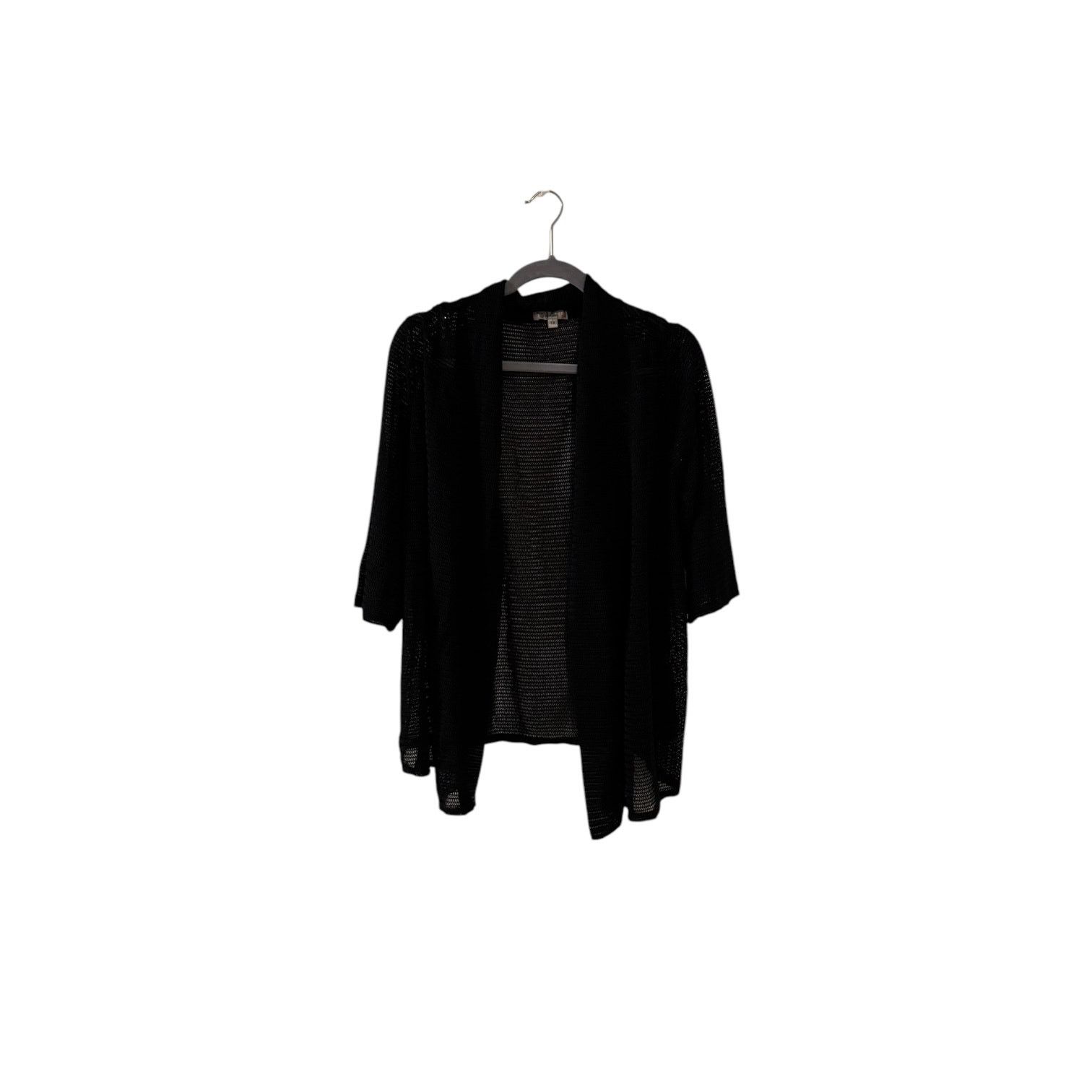 Other Soleillee Women’s Black Open Knit Open Front Cardigan – 1X Size XL / US 12-14 / IT 48-50 - 1 Thumbnail