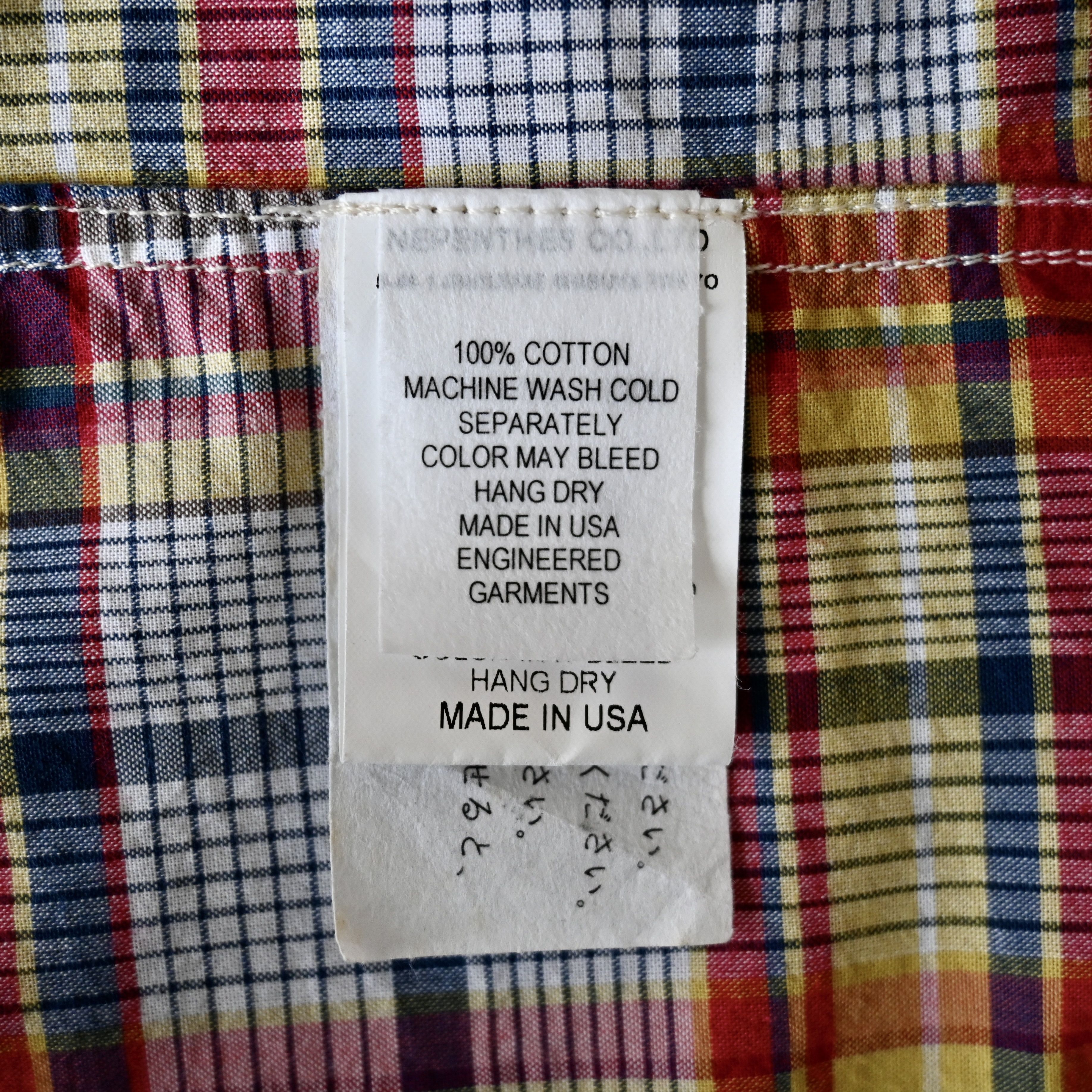 Engineered Garments Engineered Garments 19th century BD shirt, cotton madras Size US XS / EU 42 / 0 - 12 Thumbnail