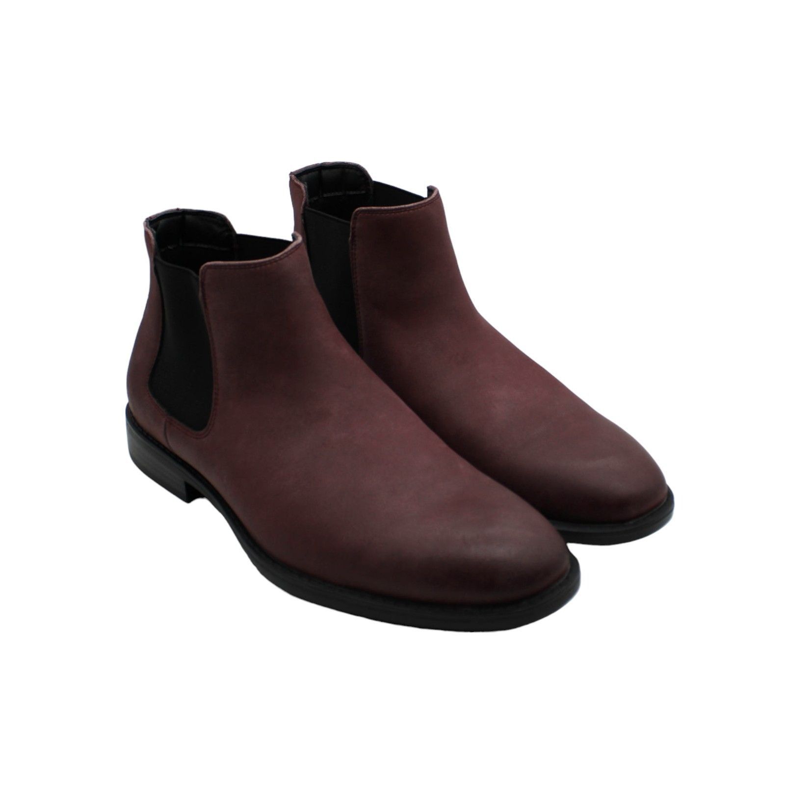 Madden Mens Burgundy Cushioned Goring Maxxin Round Toe Block