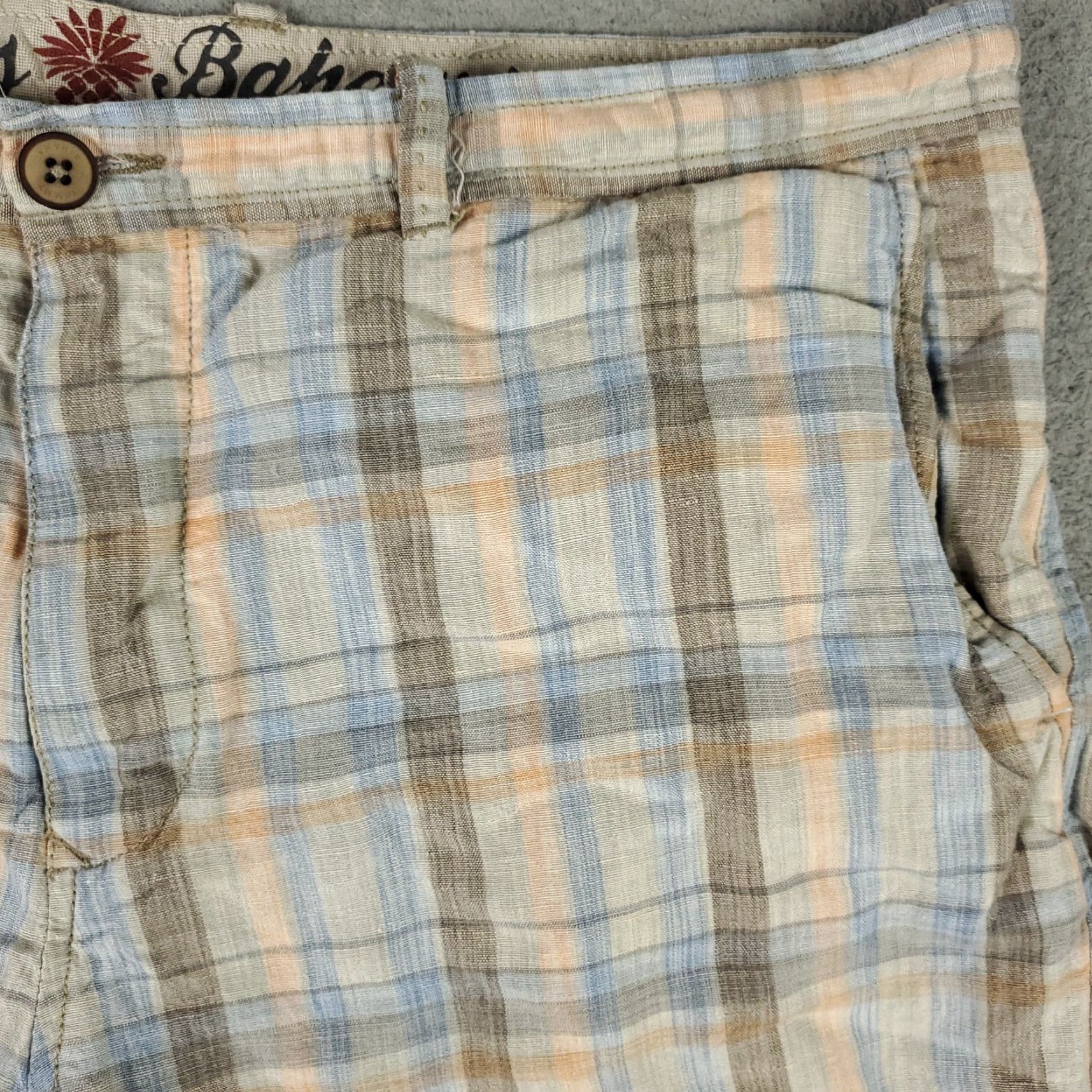 Tommy Bahama VINTAGE Tommy Bahama Men's Shorts Size 38 Linen Plaid Flat Front Casual Chino Blue Size US 38 / EU 54 - 3 Thumbnail
